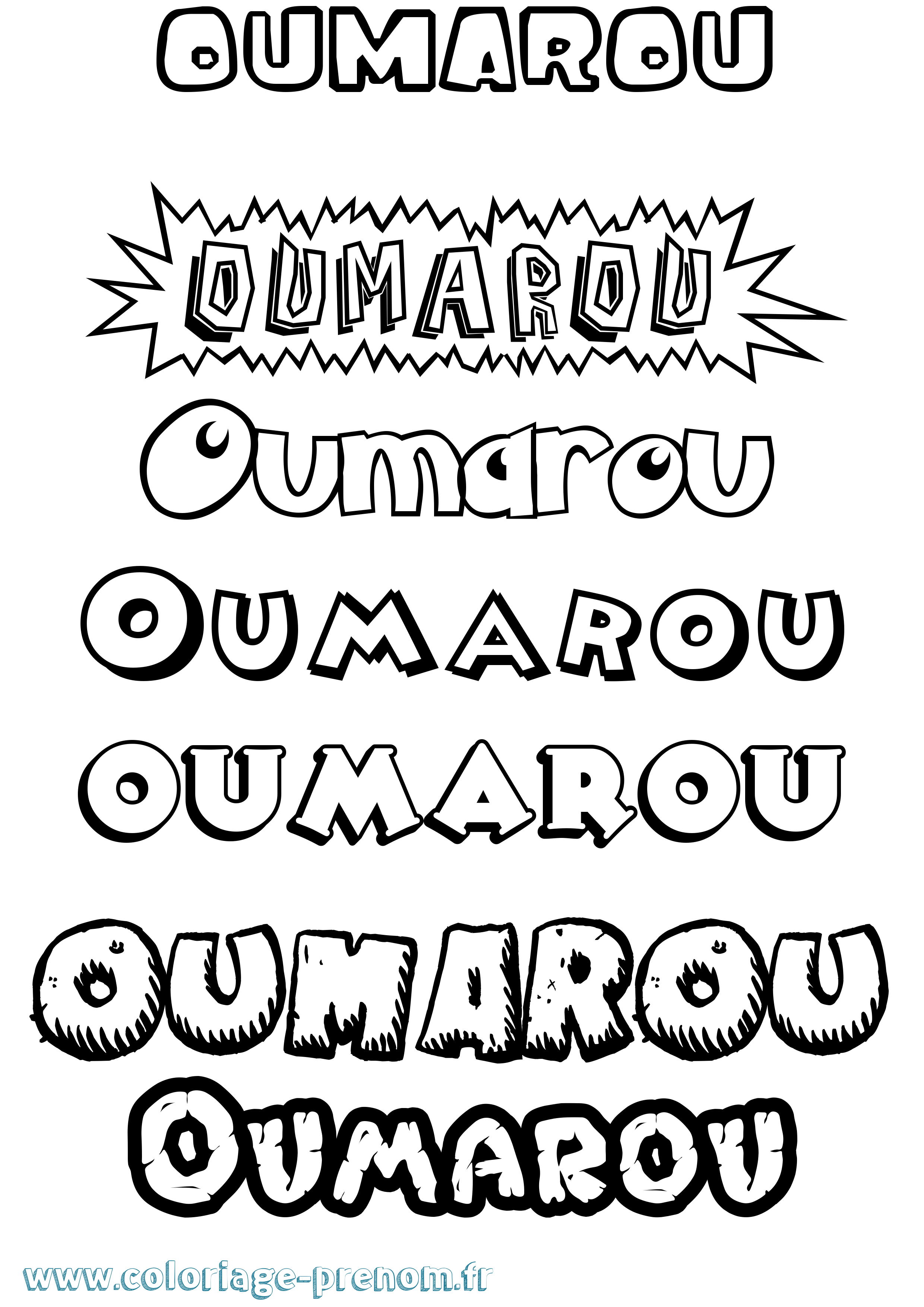Coloriage Oumarou Dessin Animé Coloriage prénom Oumarou Dessin Animé