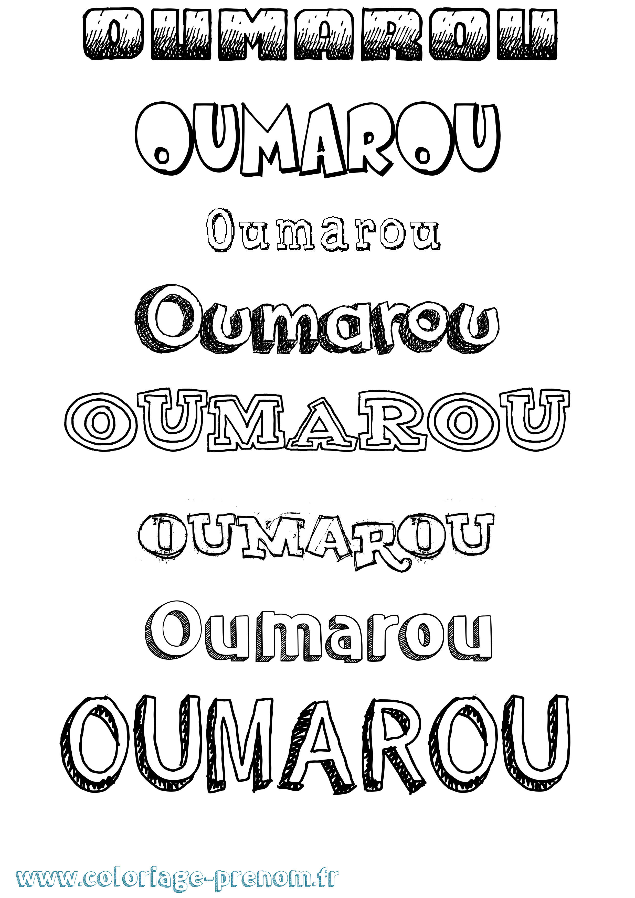 Coloriage Oumarou Dessiné Coloriage prénom Oumarou Dessiné