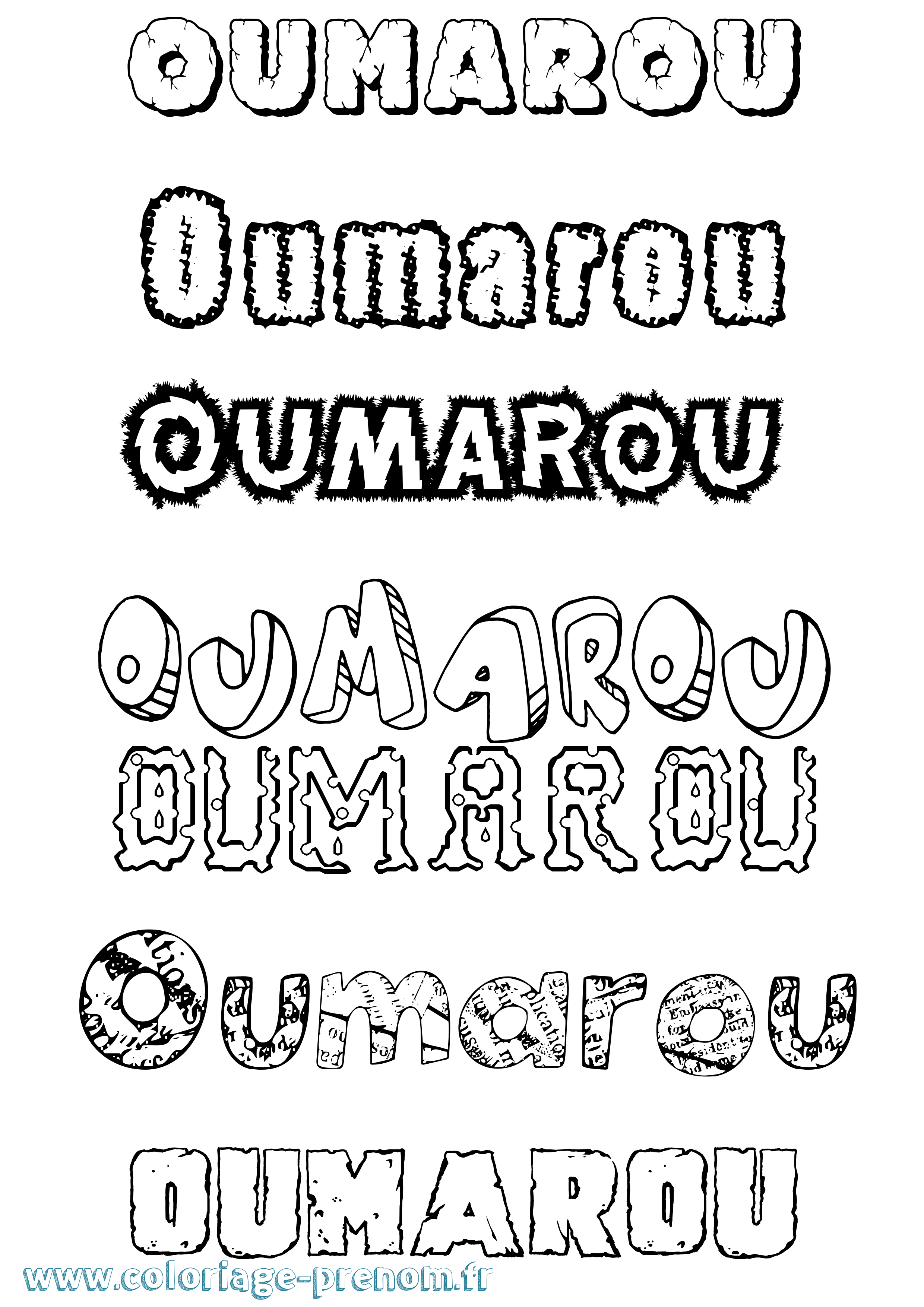 Coloriage Oumarou Destructuré Coloriage prénom Oumarou Destructuré