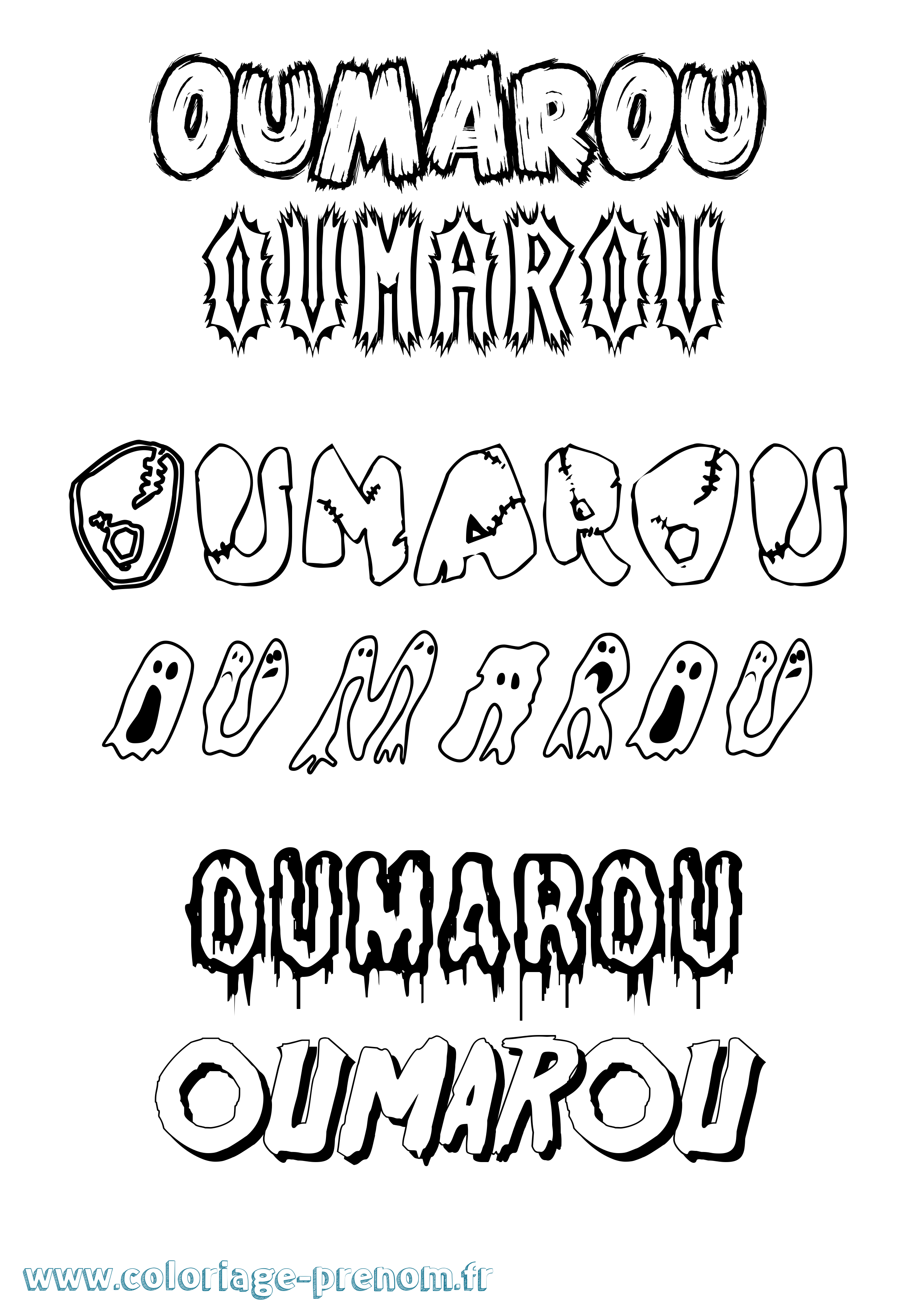 Coloriage Oumarou Frisson Coloriage prénom Oumarou Frisson