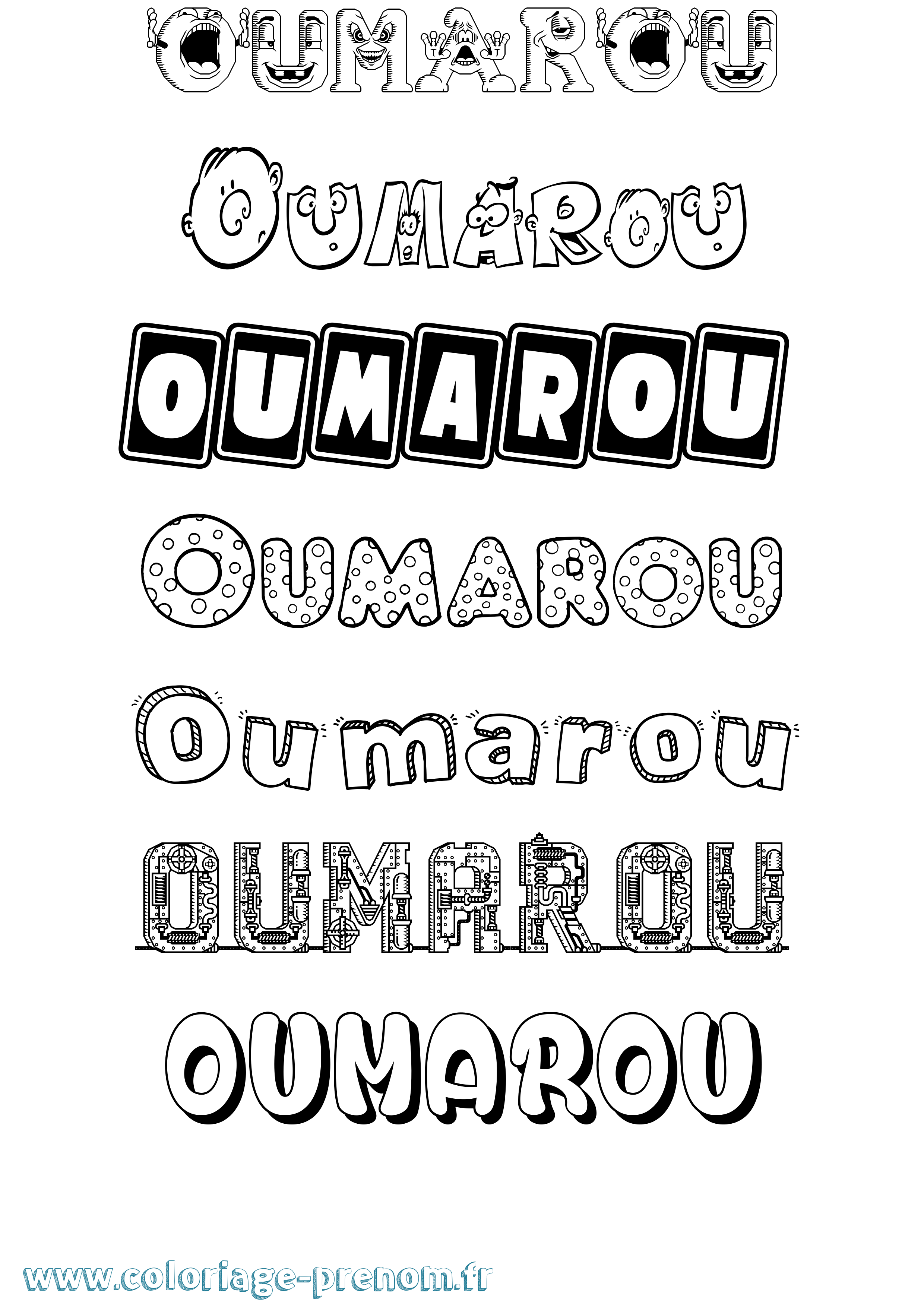 Coloriage Oumarou Fun Coloriage prénom Oumarou Fun