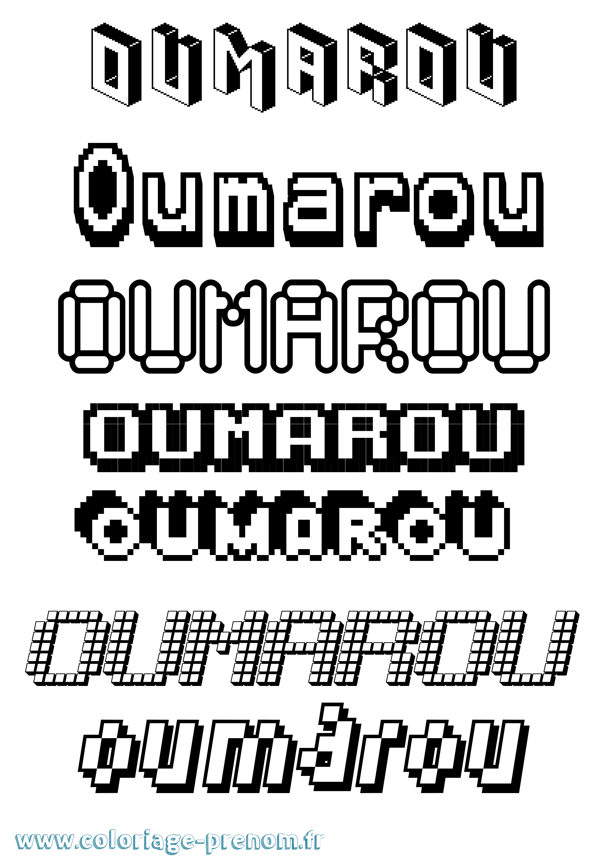 Coloriage Oumarou Pixel Coloriage prénom Oumarou Pixel