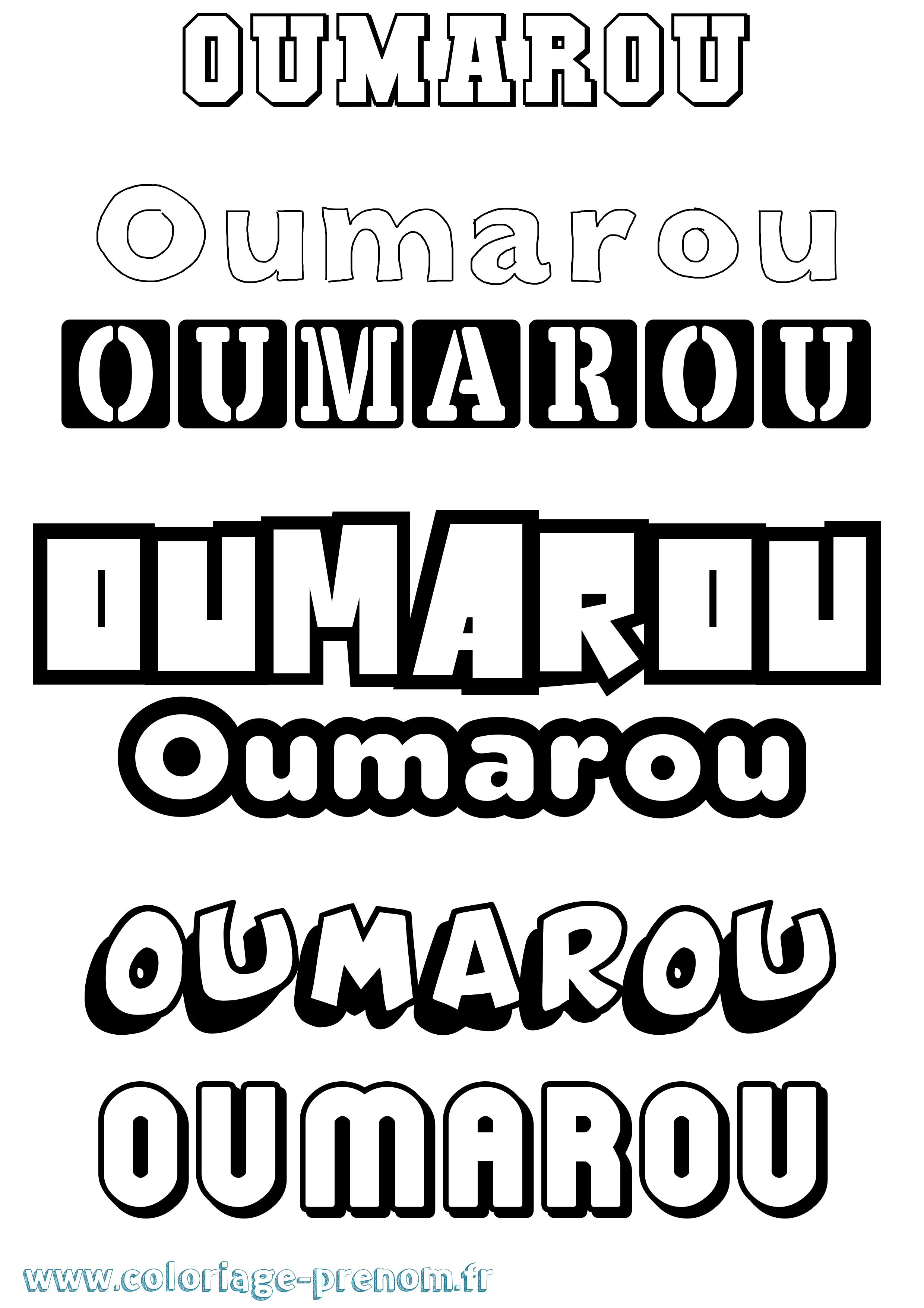 Coloriage Oumarou Simple Coloriage prénom Oumarou Simple
