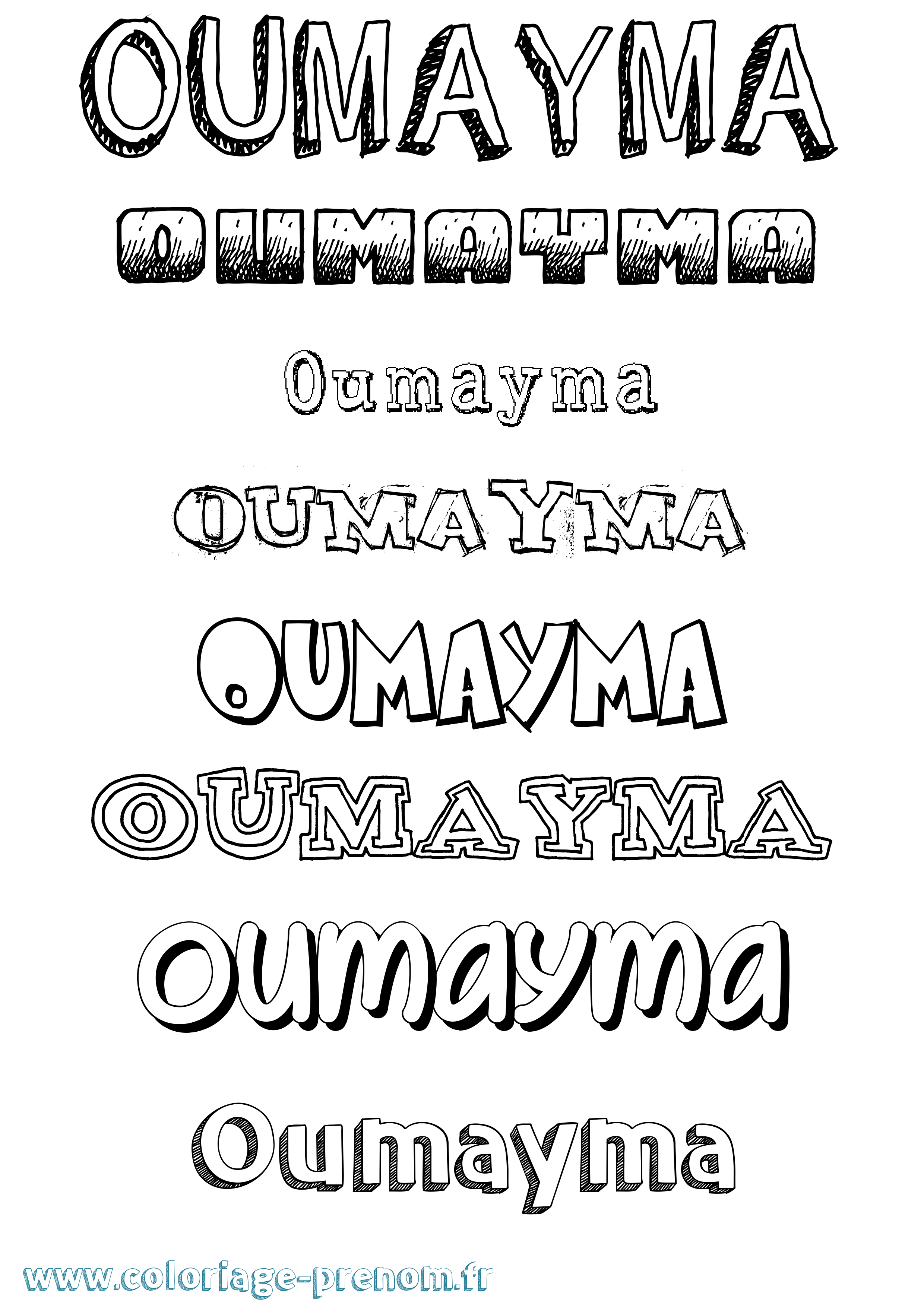 Coloriage Oumayma Dessiné Coloriage prénom Oumayma Dessiné
