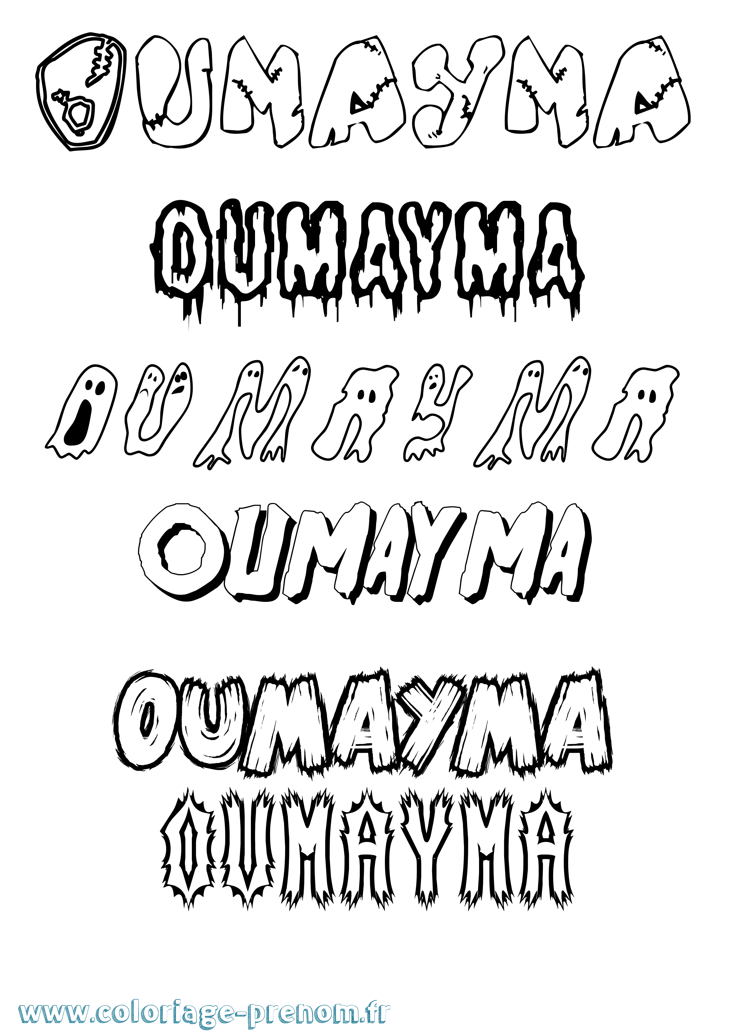 Coloriage Oumayma Frisson Coloriage prénom Oumayma Frisson