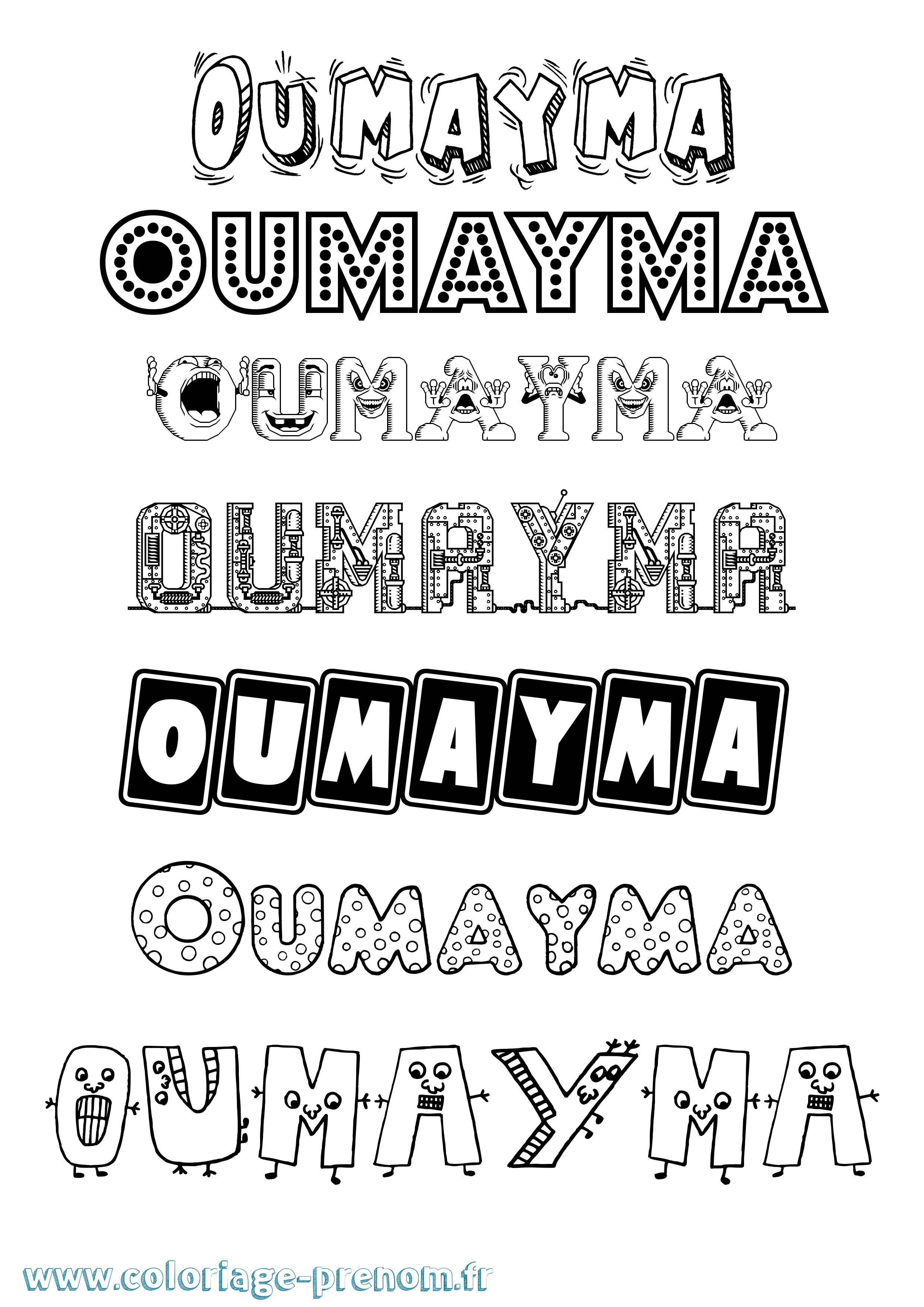Coloriage Oumayma Fun Coloriage prénom Oumayma Fun