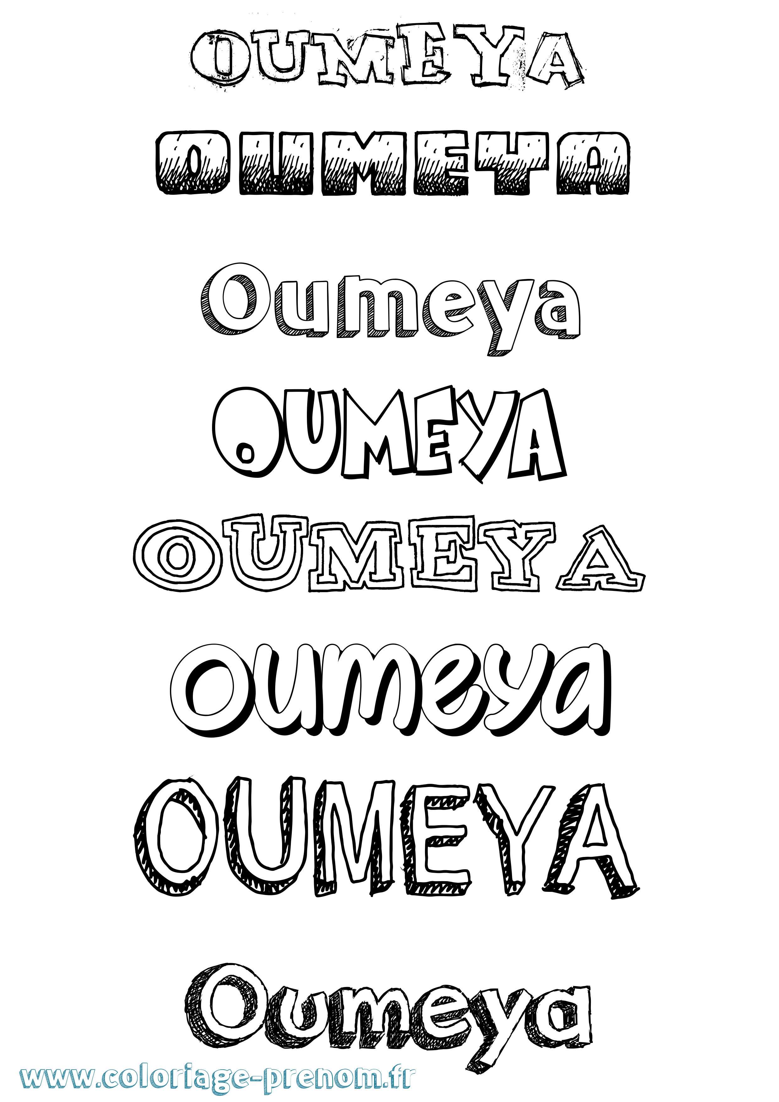 Coloriage Oumeya Dessiné Coloriage prénom Oumeya Dessiné