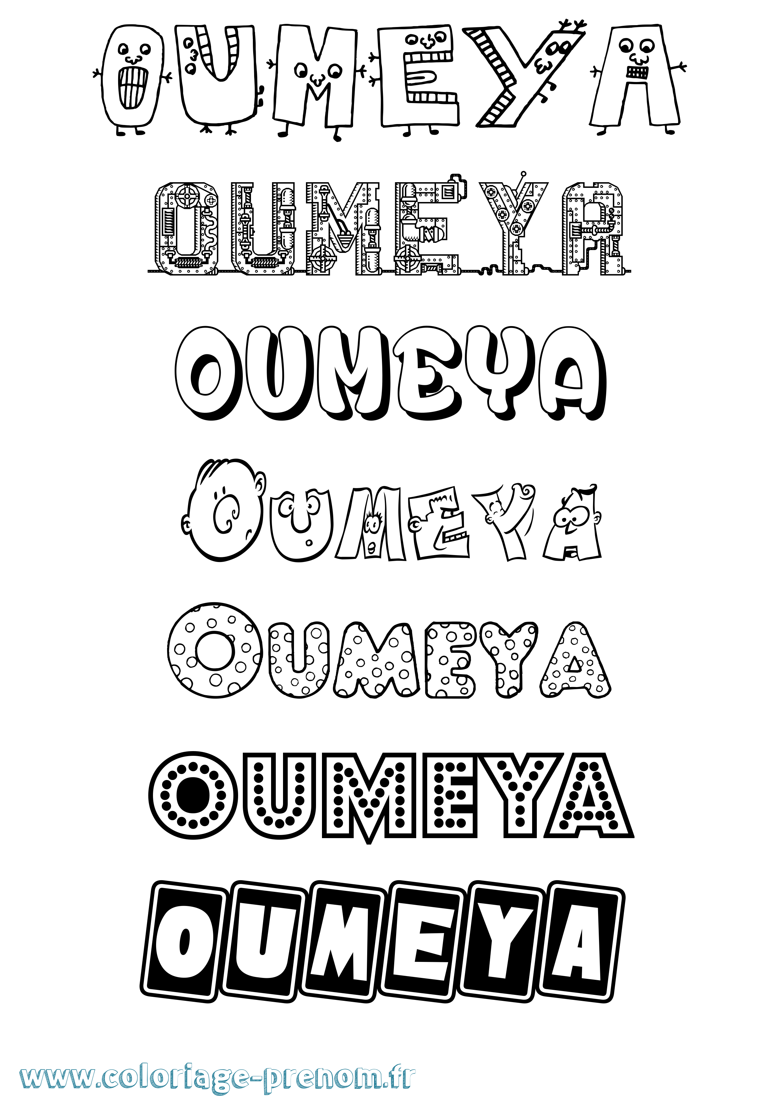 Coloriage Oumeya Fun Coloriage prénom Oumeya Fun
