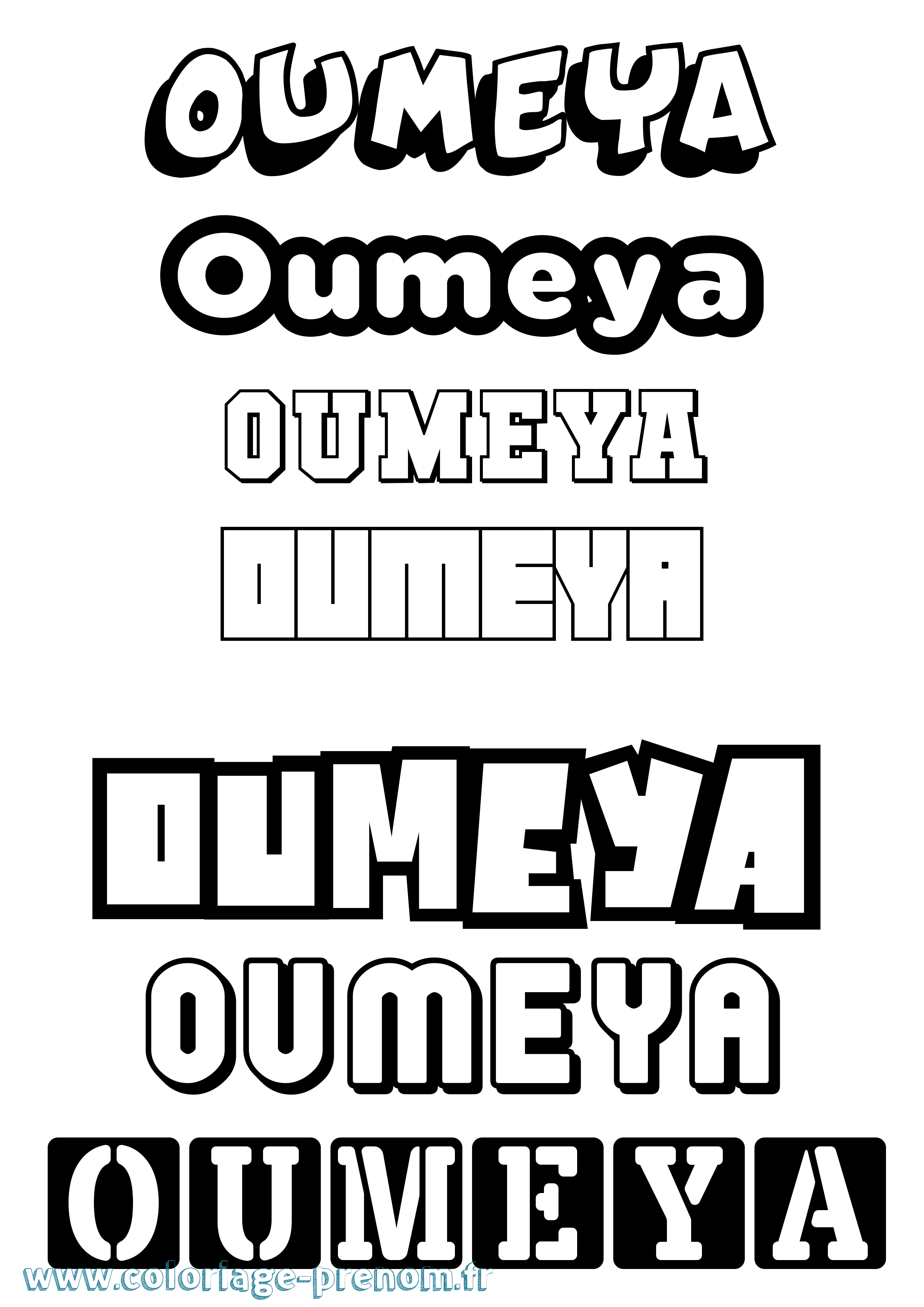Coloriage Oumeya Simple Coloriage prénom Oumeya Simple