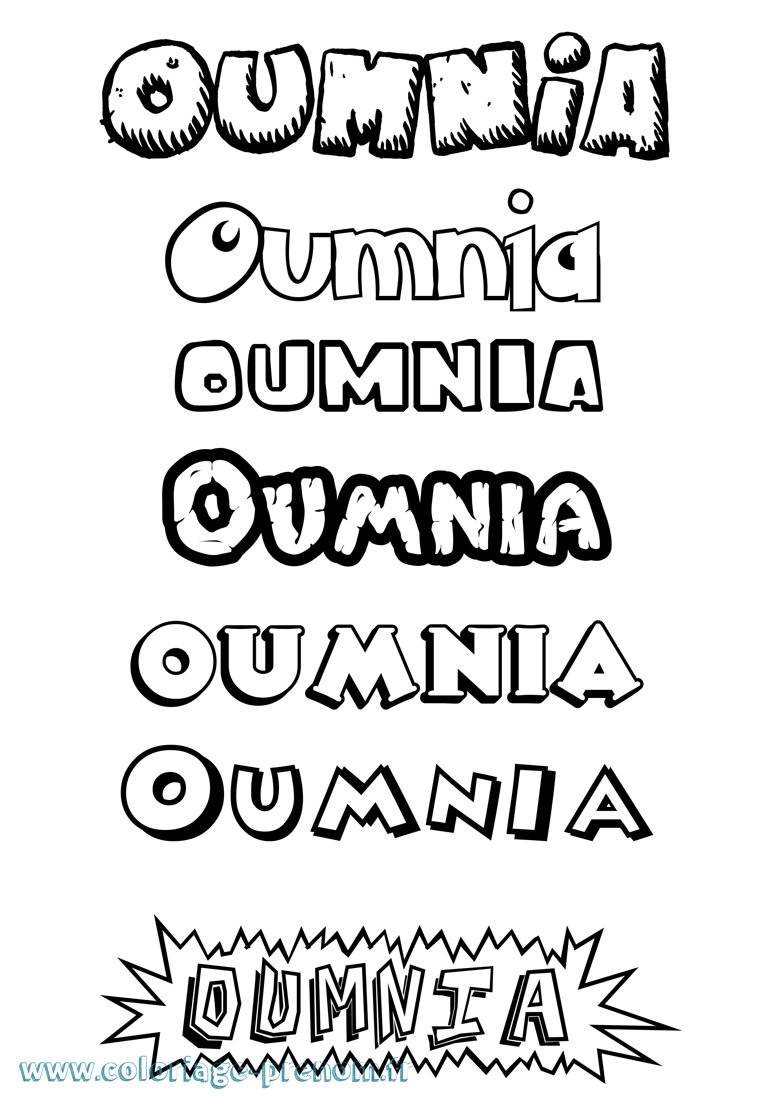 Coloriage Oumnia Dessin Animé Coloriage prénom Oumnia Dessin Animé