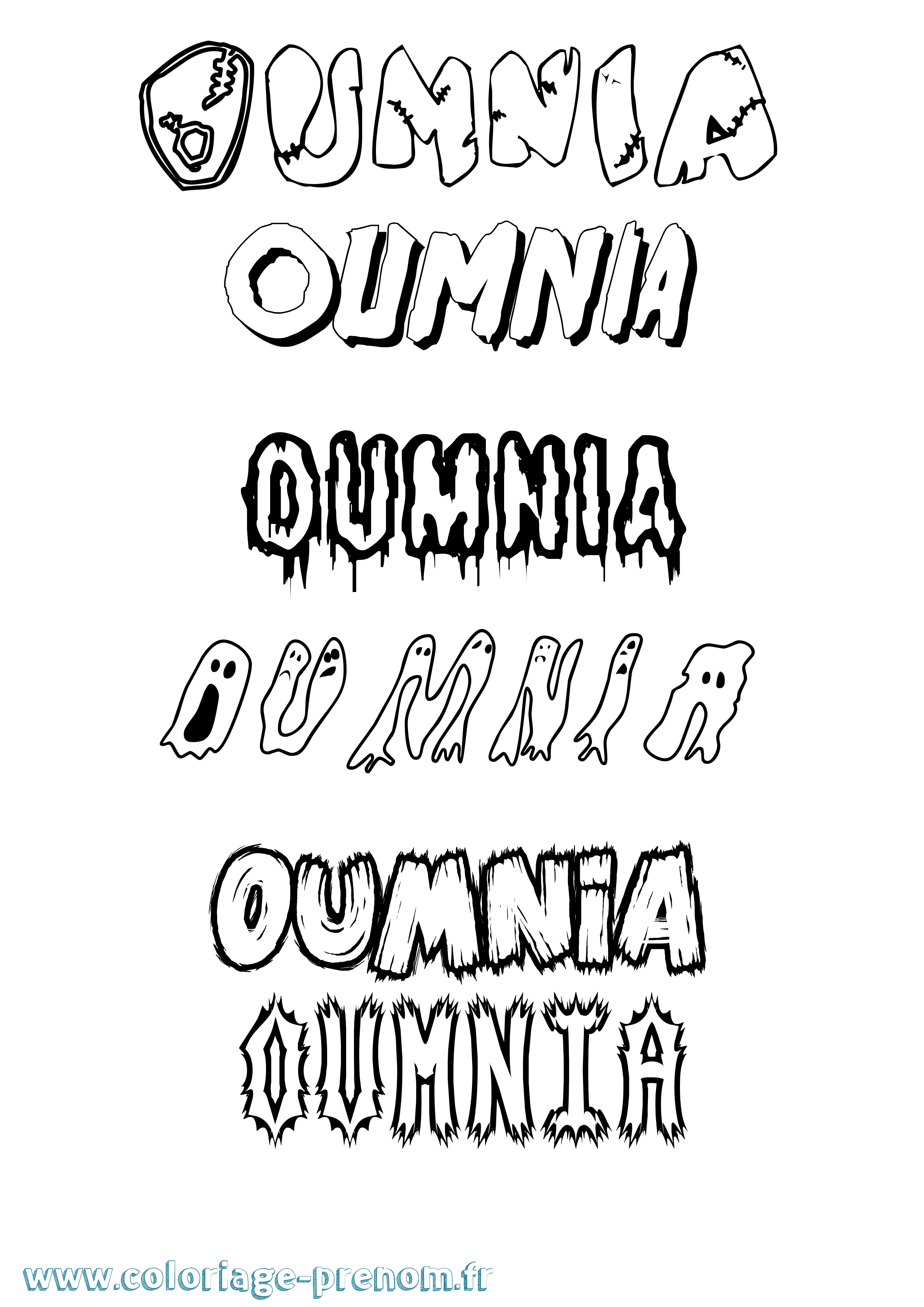 Coloriage Oumnia Frisson Coloriage prénom Oumnia Frisson