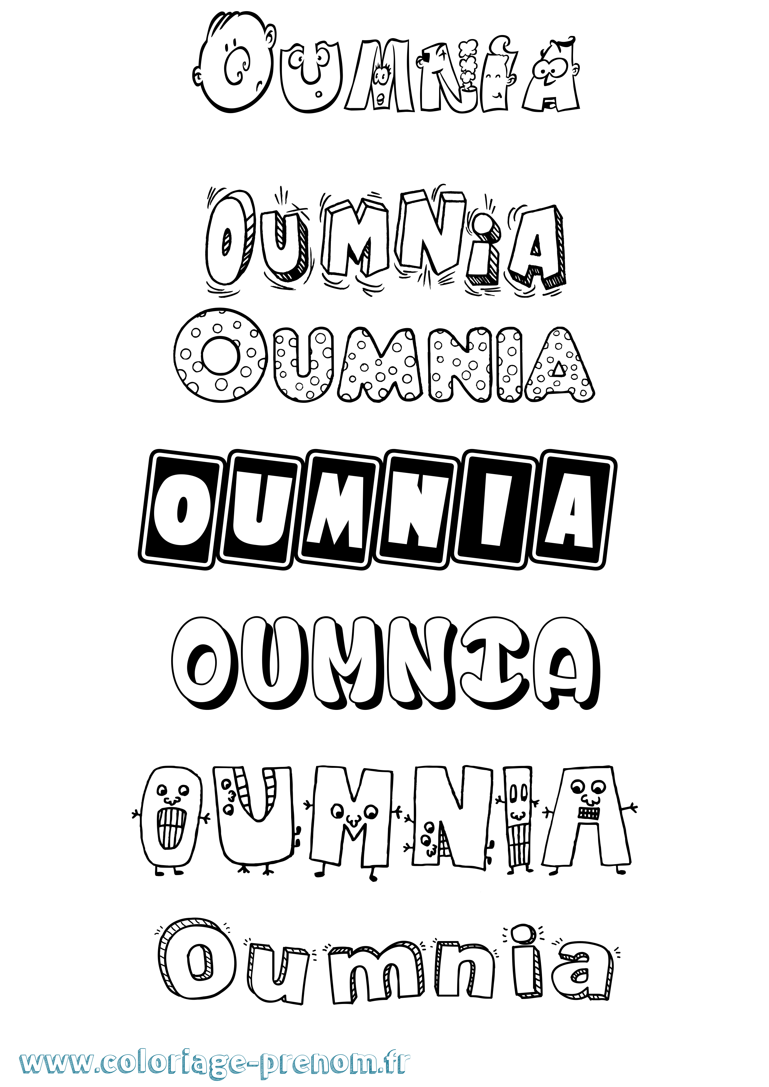 Coloriage Oumnia Fun Coloriage prénom Oumnia Fun