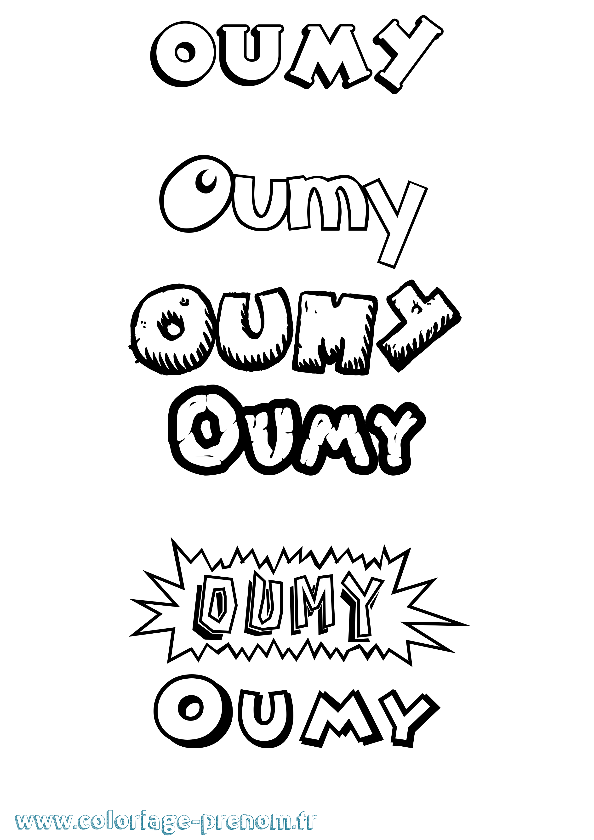 Coloriage Oumy Dessin Animé Coloriage prénom Oumy Dessin Animé
