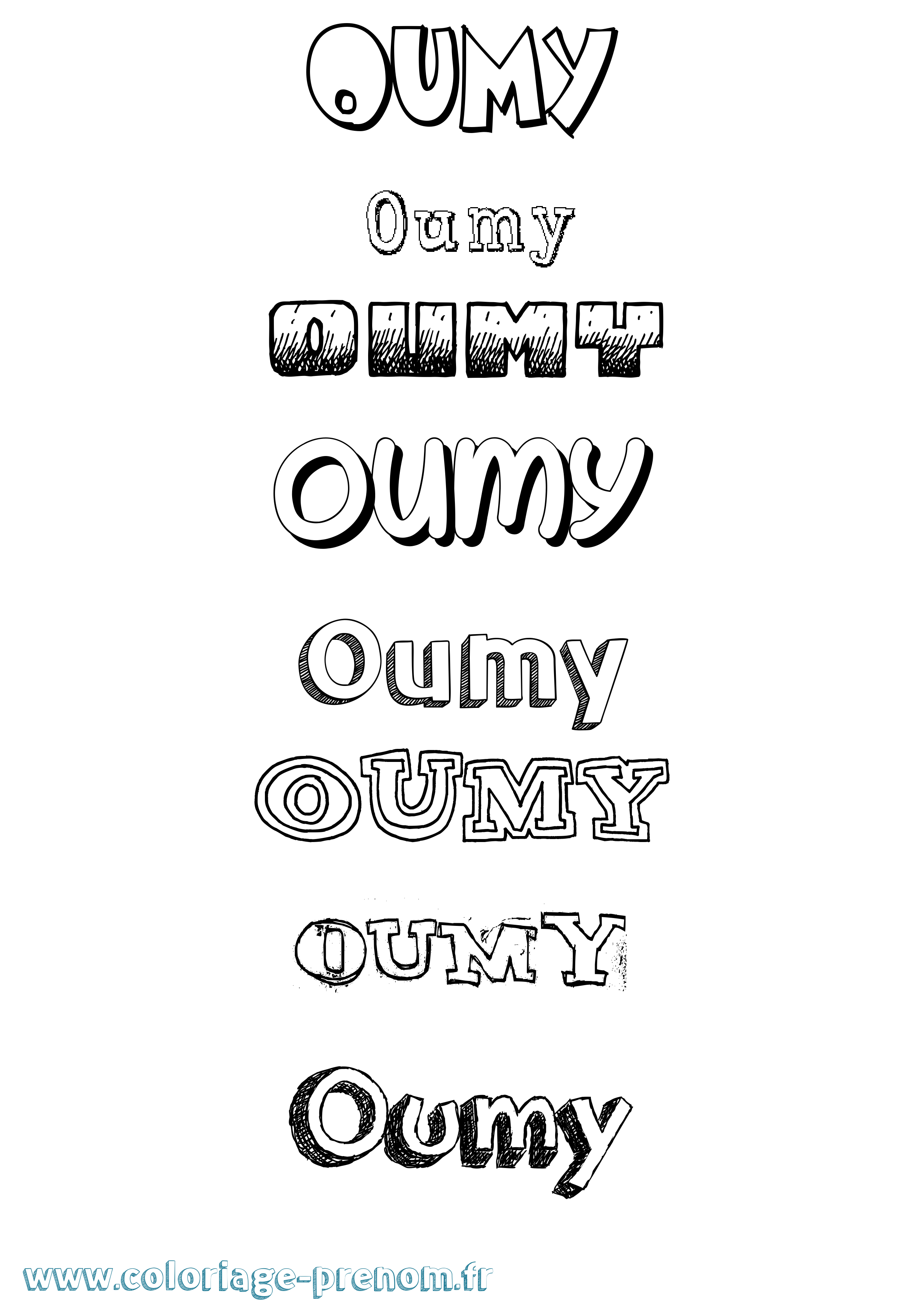 Coloriage Oumy Dessiné Coloriage prénom Oumy Dessiné