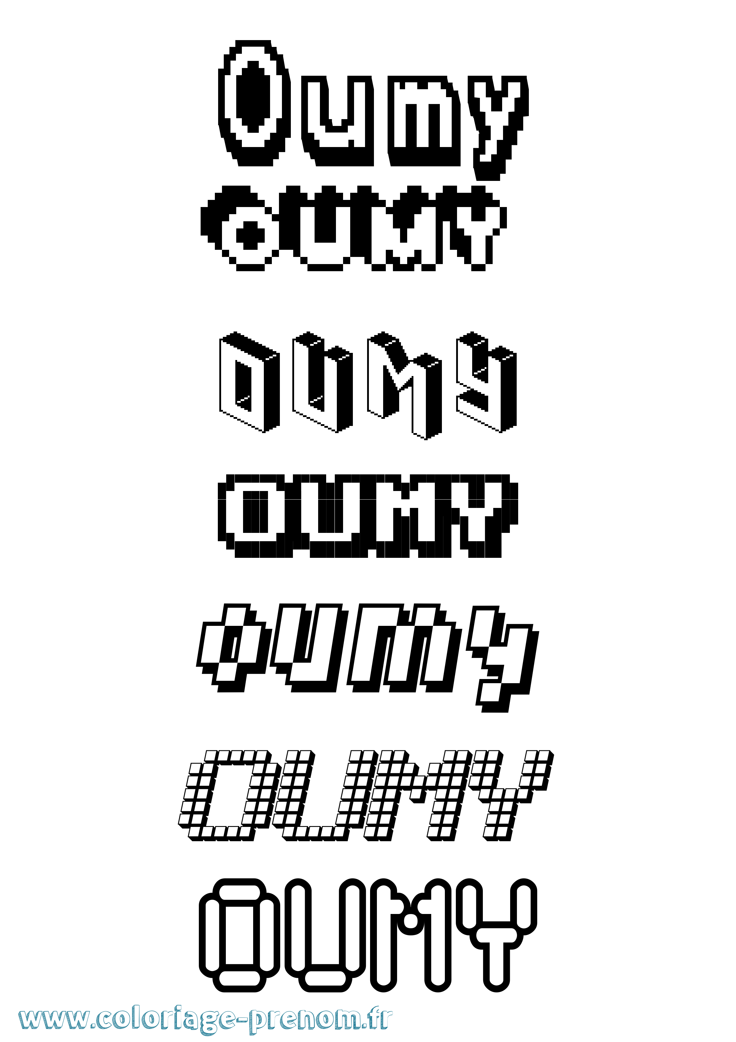 Coloriage Oumy Pixel Coloriage prénom Oumy Pixel