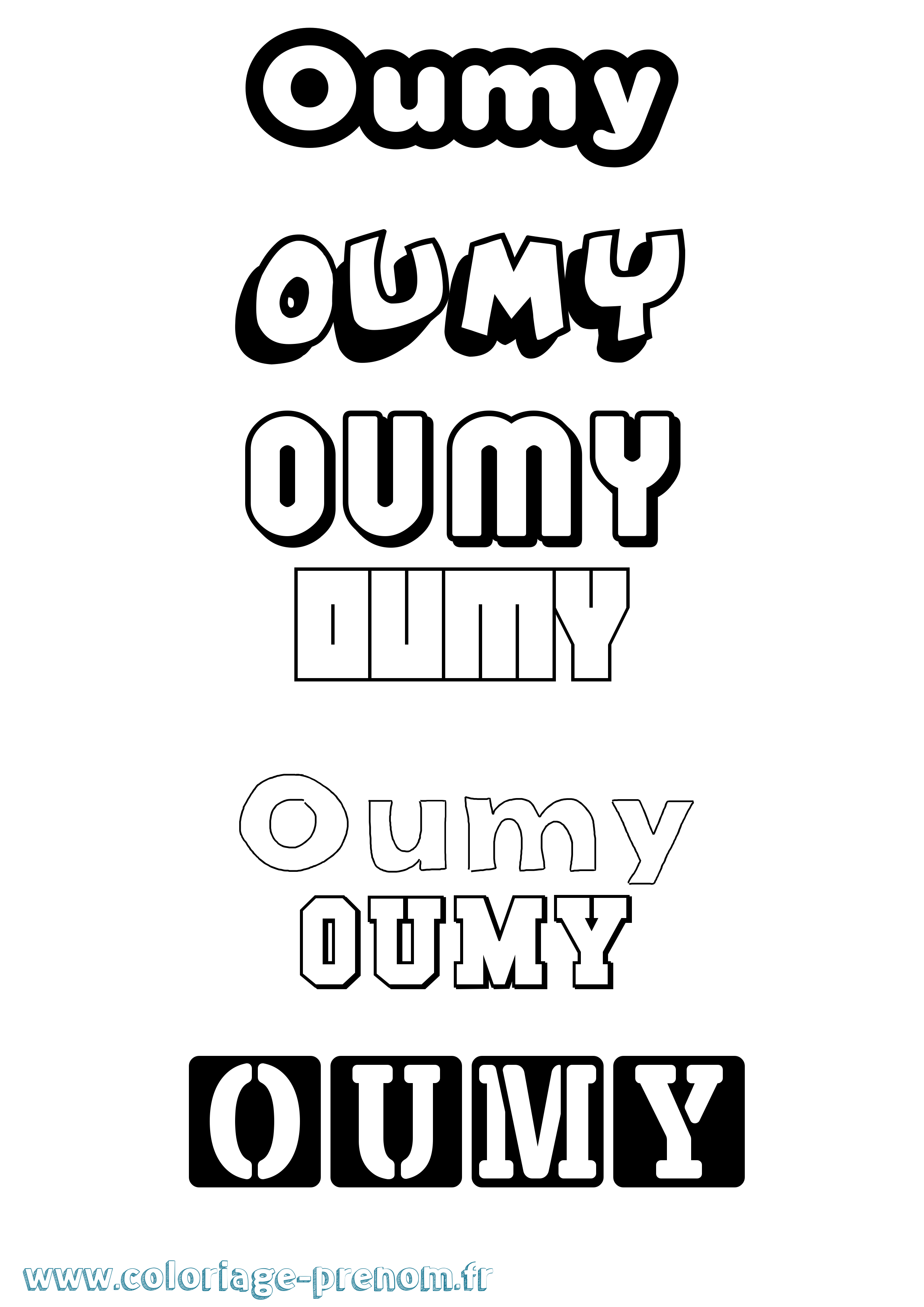 Coloriage Oumy Simple Coloriage prénom Oumy Simple