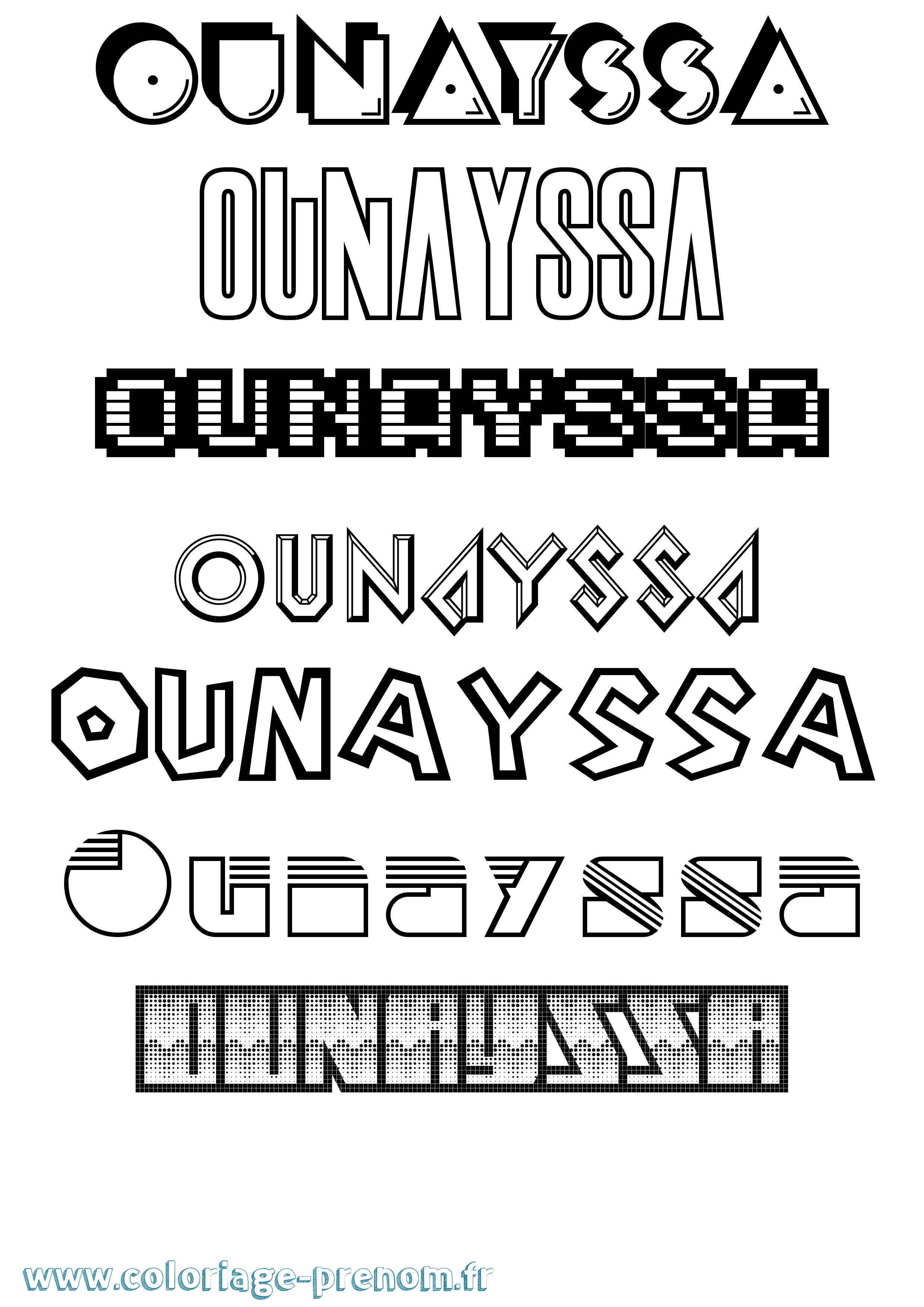 Coloriage Ounayssa Jeux Vidéos Coloriage prénom Ounayssa Jeux Vidéos