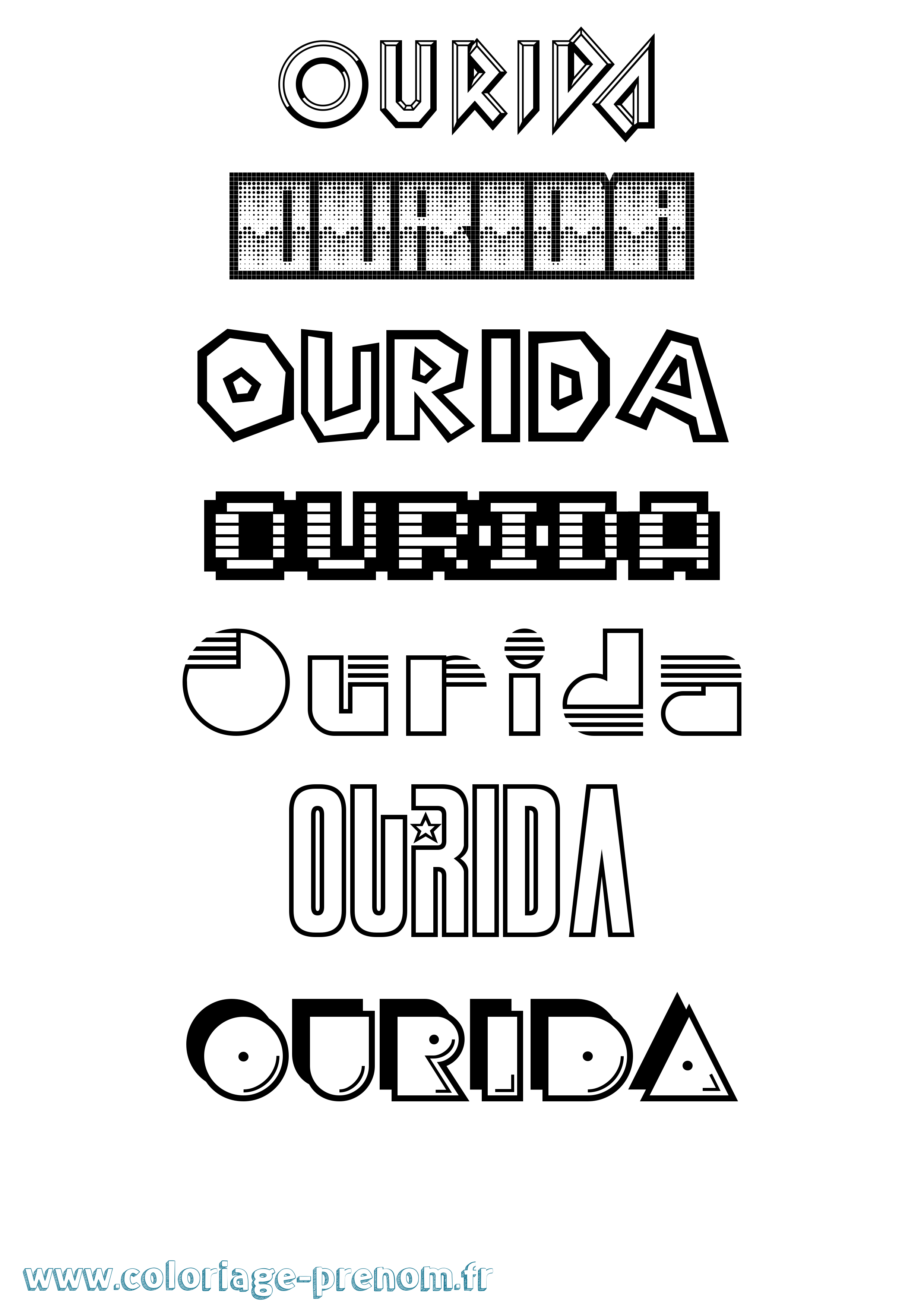 Coloriage Ourida Jeux Vidéos Coloriage prénom Ourida Jeux Vidéos