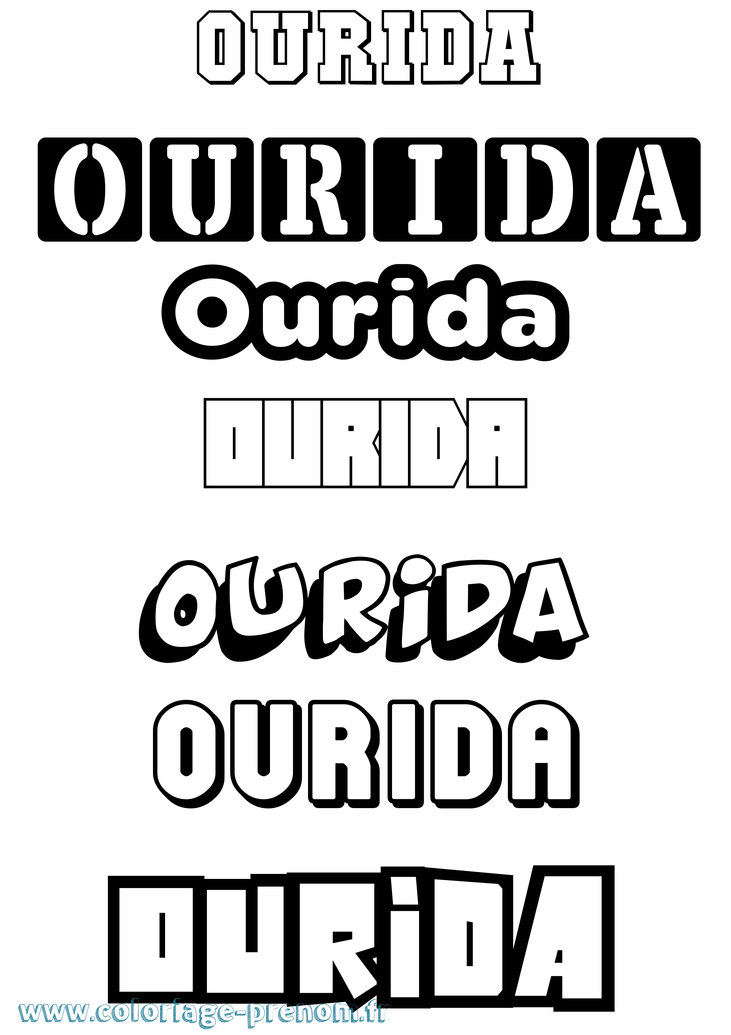 Coloriage Ourida Simple Coloriage prénom Ourida Simple