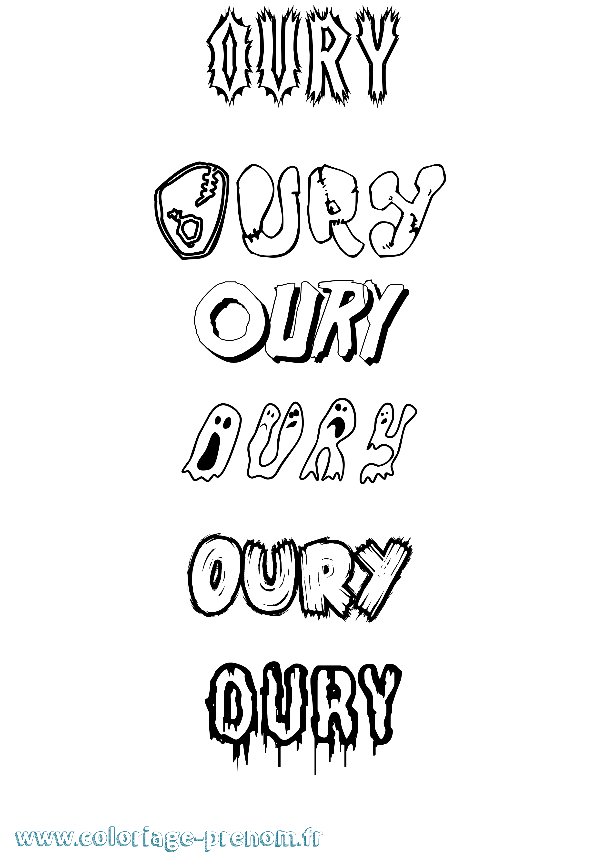 Coloriage Oury Frisson Coloriage prénom Oury Frisson