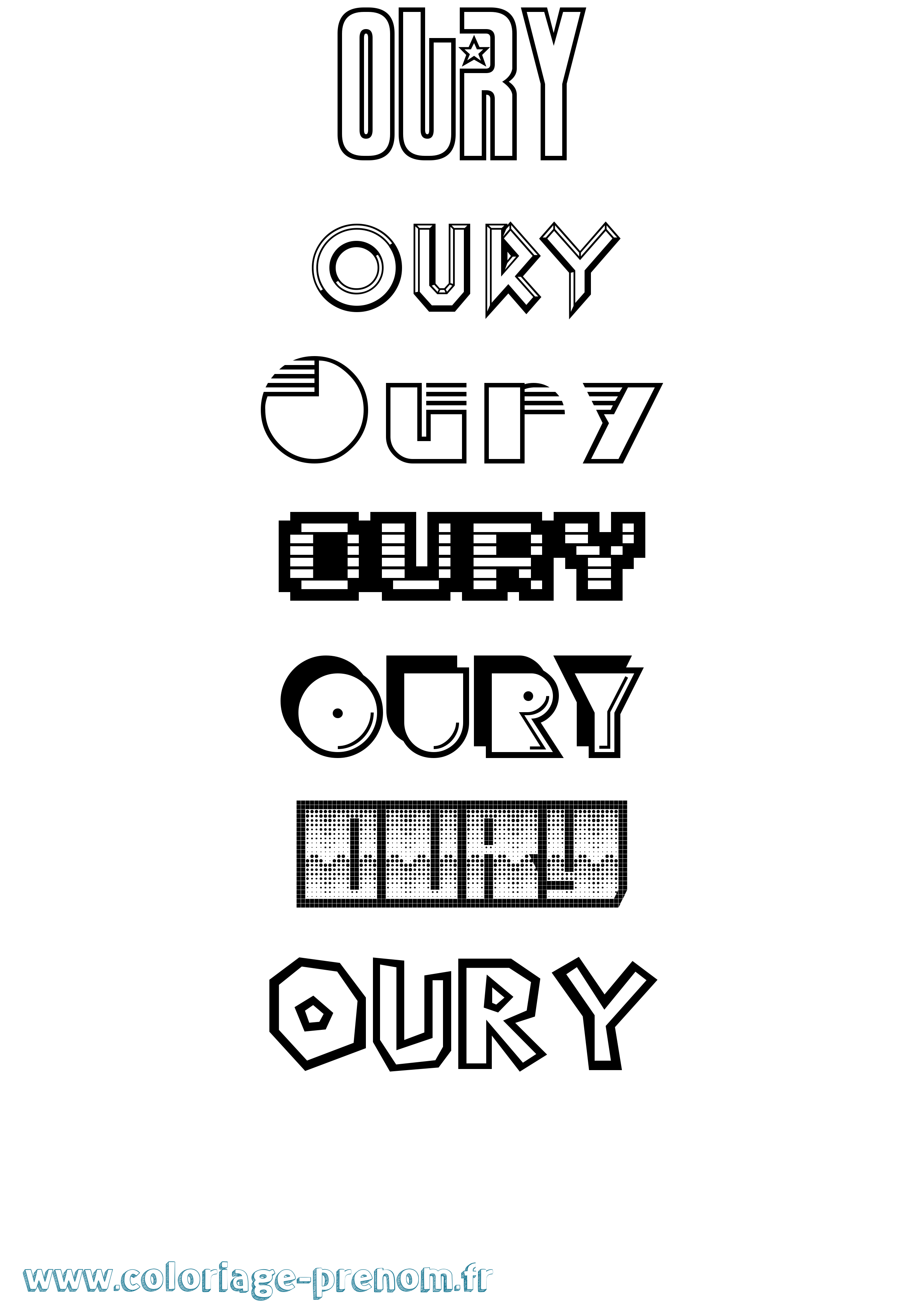 Coloriage Oury Jeux Vidéos Coloriage prénom Oury Jeux Vidéos