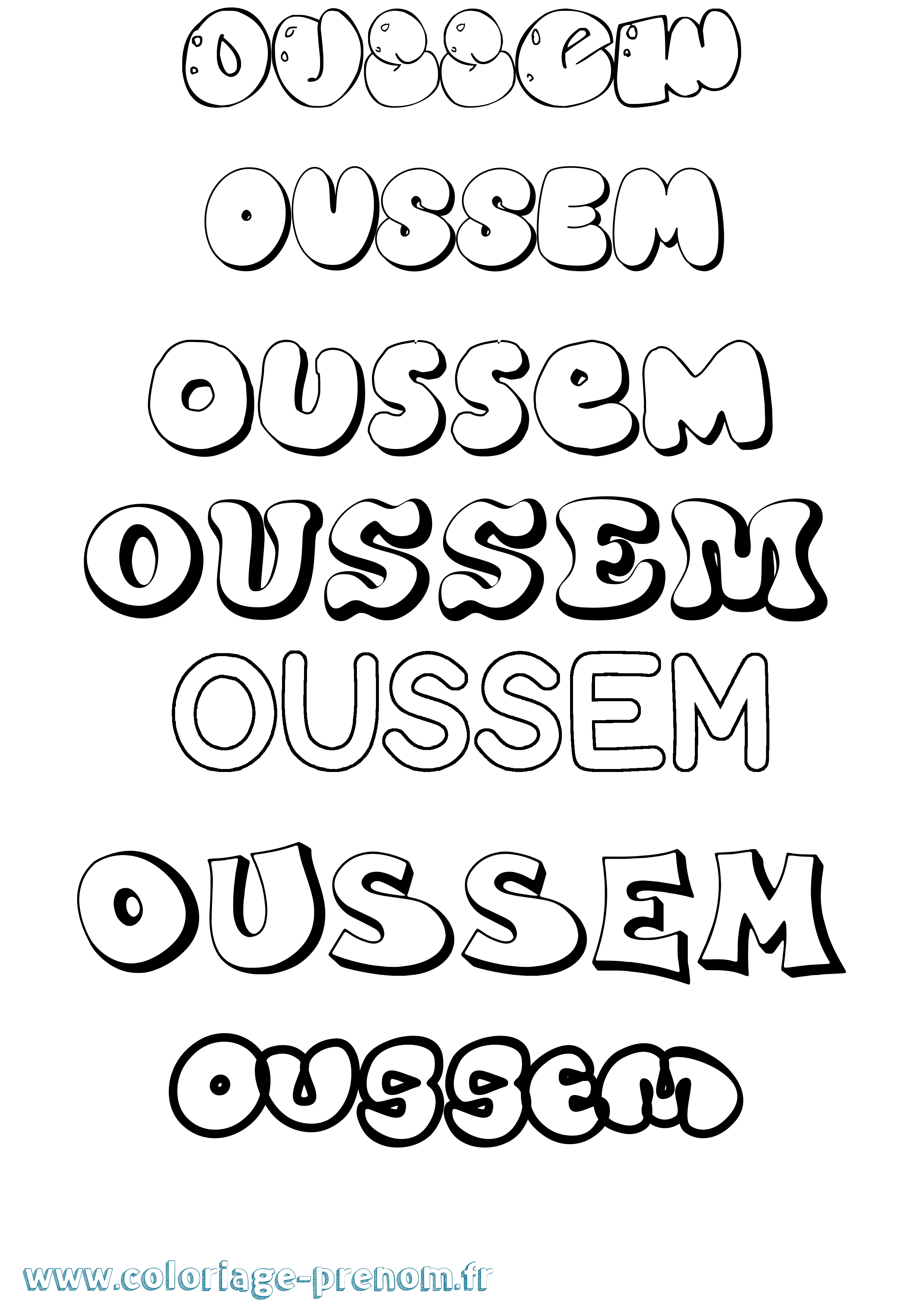 Coloriage Oussem Bubble Coloriage prénom Oussem Bubble