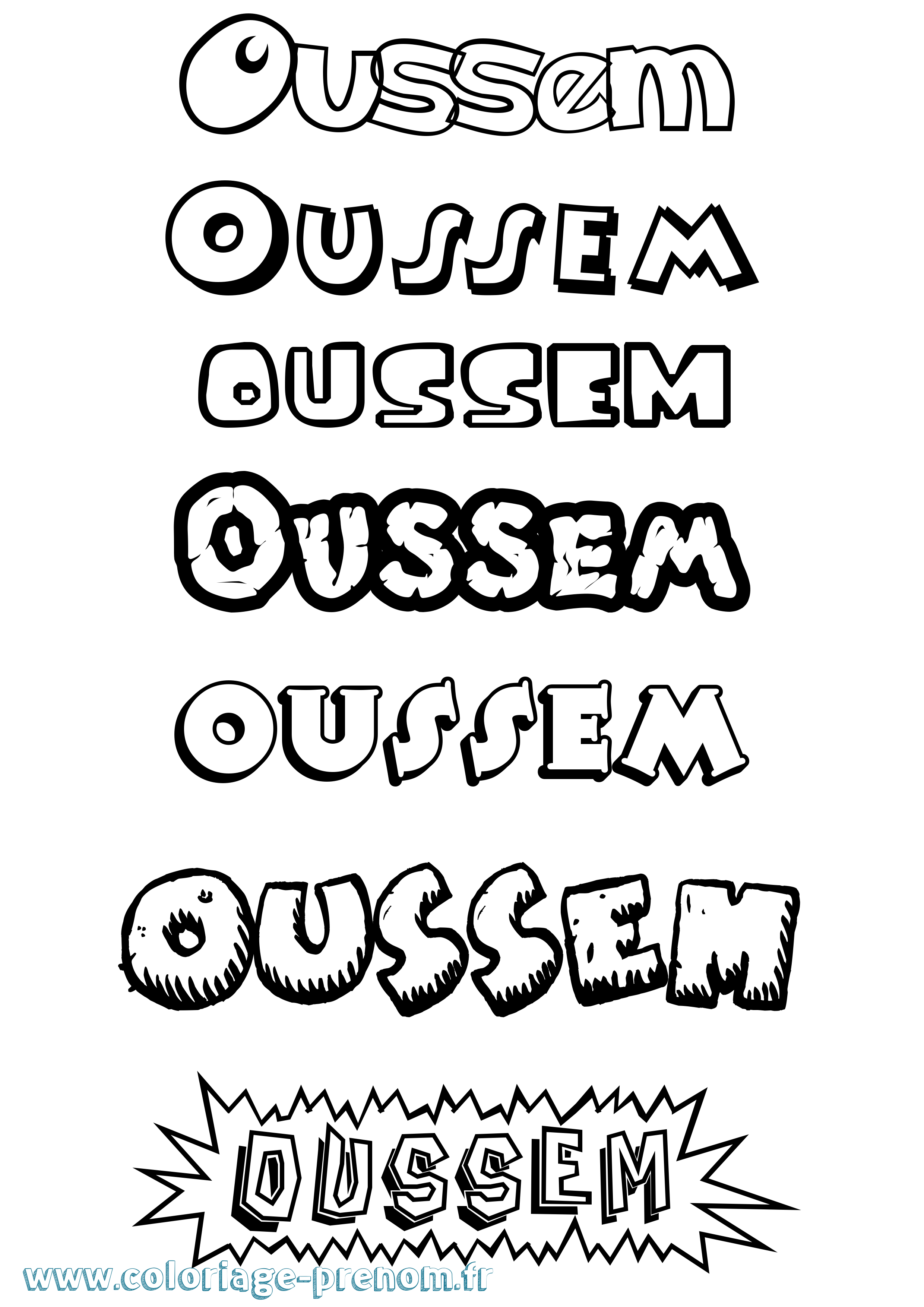 Coloriage Oussem Dessin Animé Coloriage prénom Oussem Dessin Animé