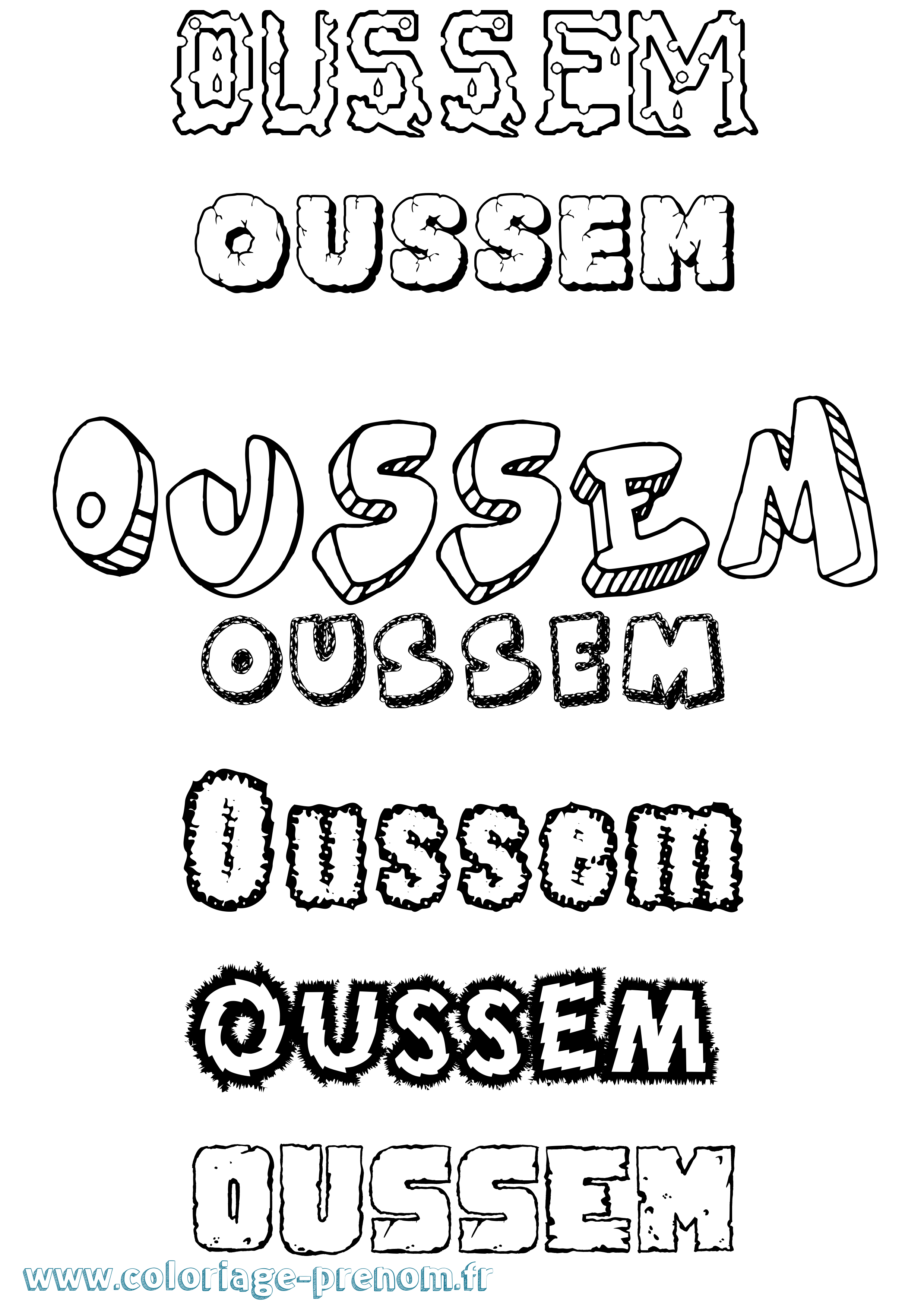 Coloriage Oussem Destructuré Coloriage prénom Oussem Destructuré