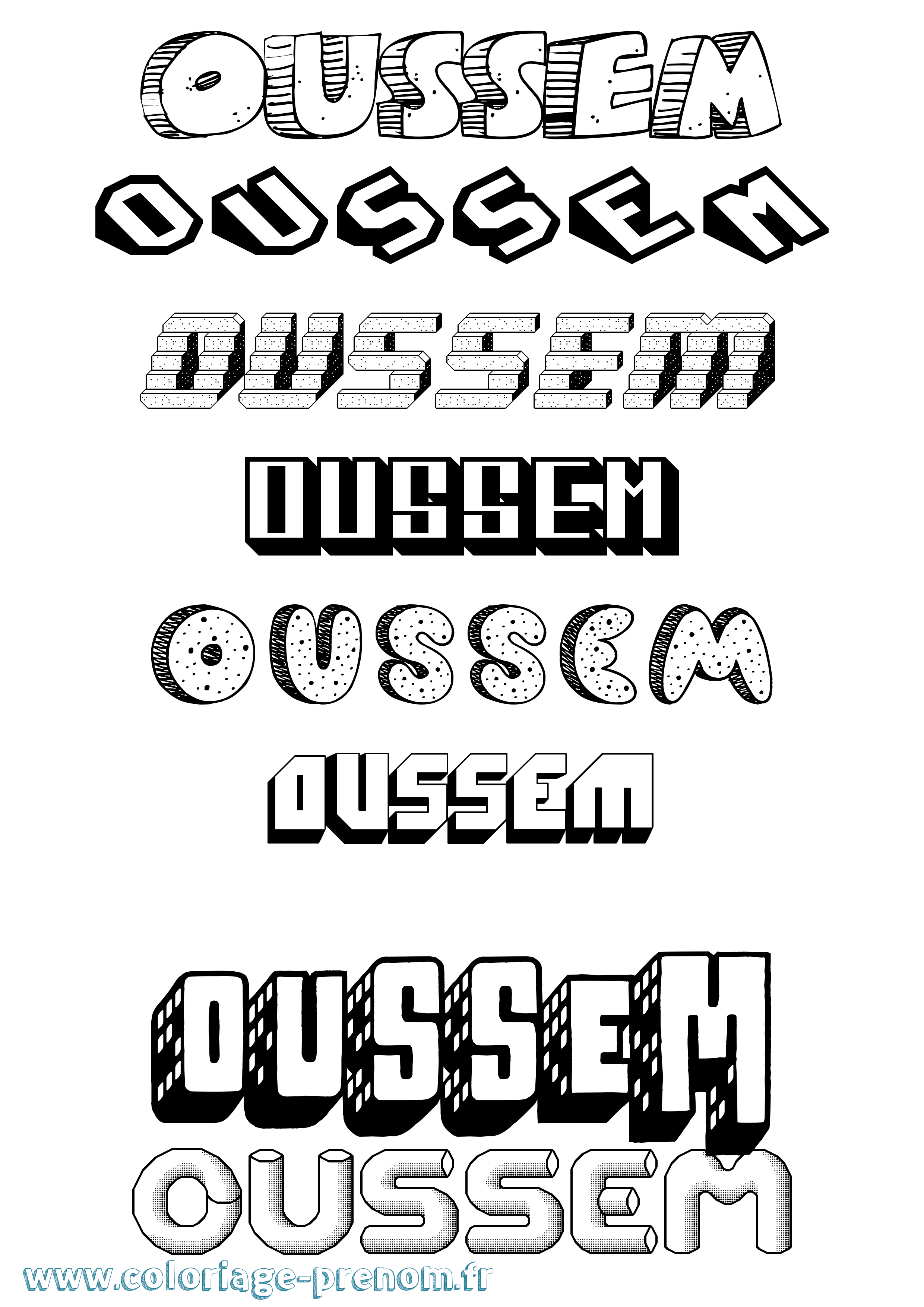 Coloriage Oussem Effet 3D Coloriage prénom Oussem Effet 3D