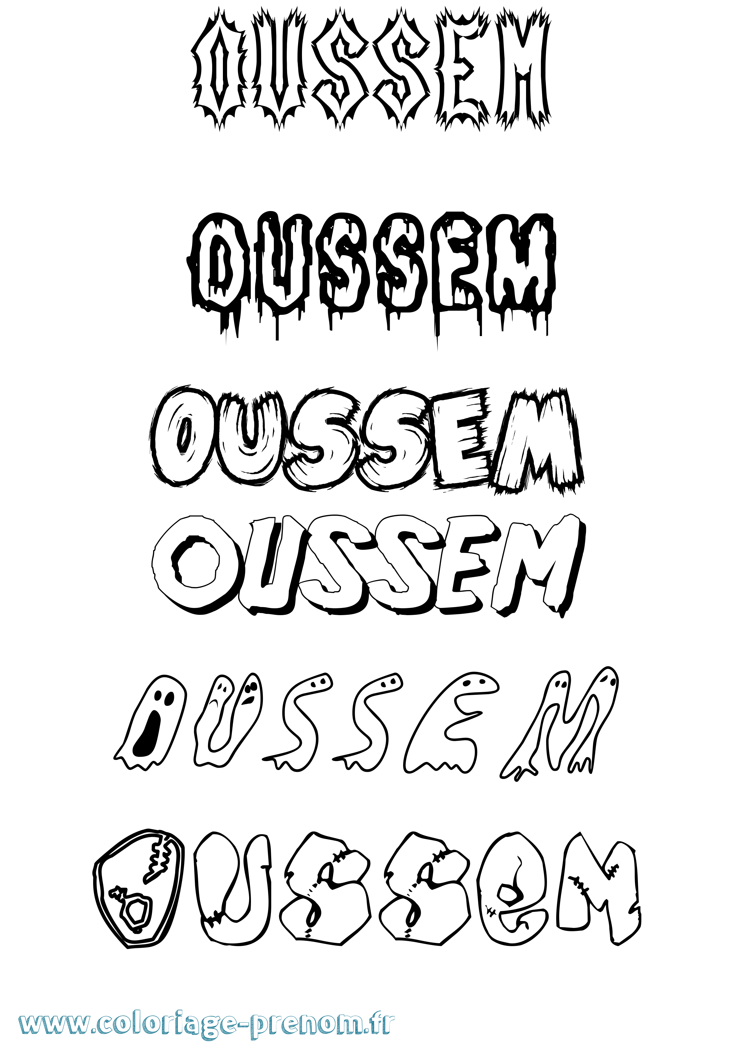 Coloriage Oussem Frisson Coloriage prénom Oussem Frisson
