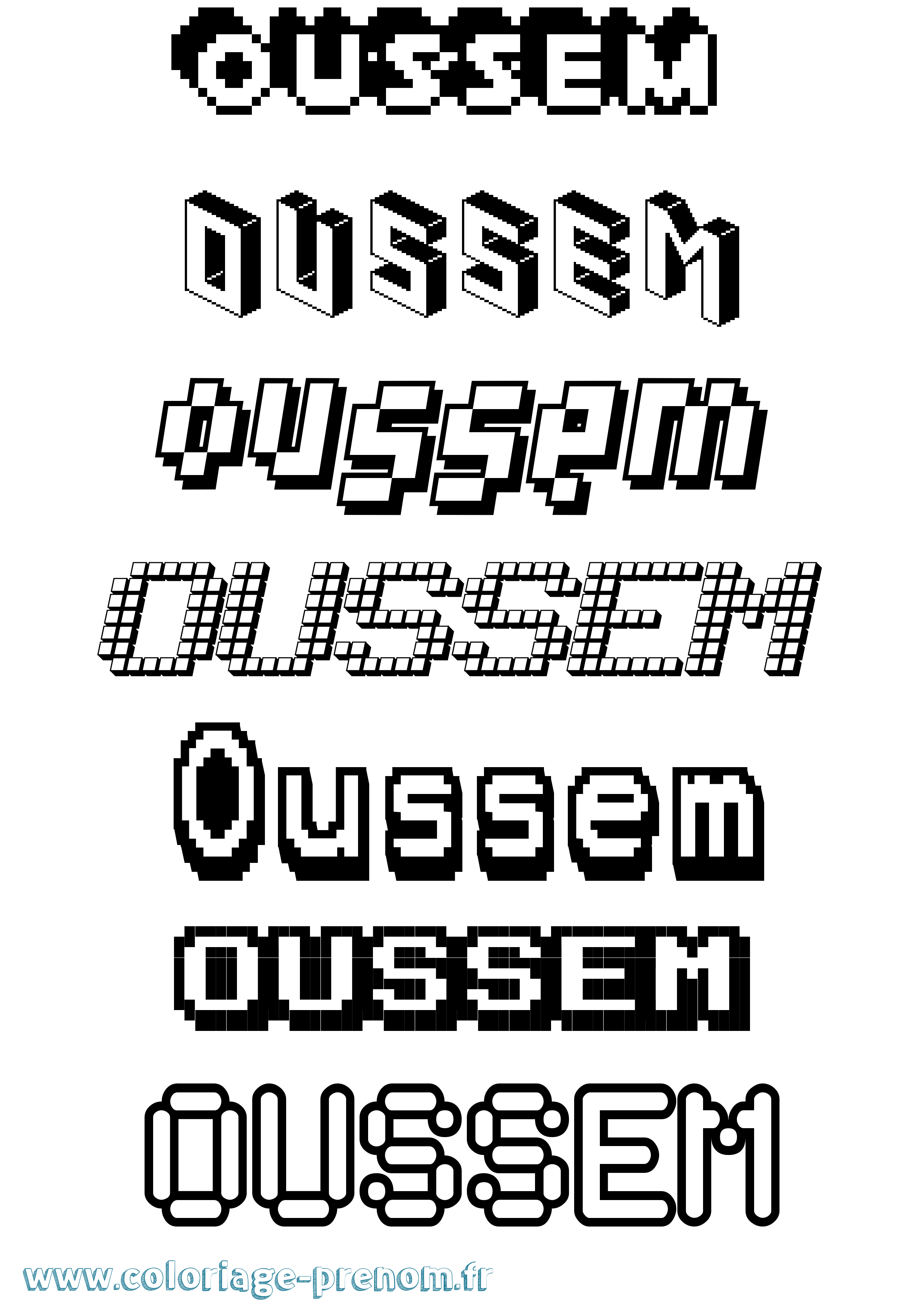 Coloriage Oussem Pixel Coloriage prénom Oussem Pixel