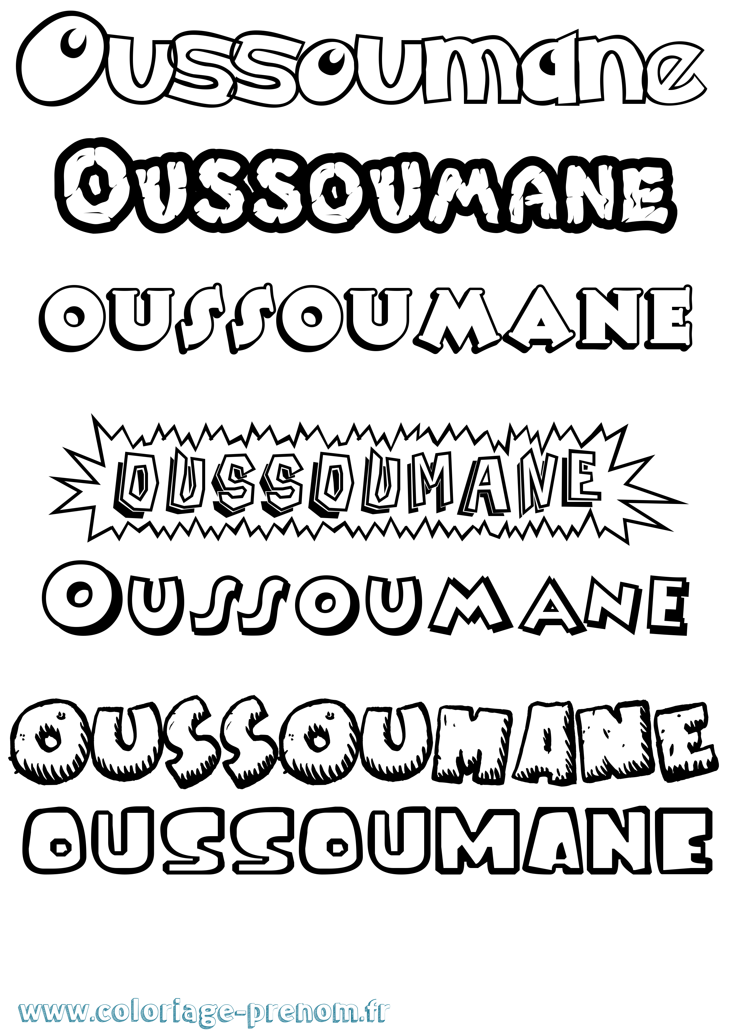 Coloriage Oussoumane Dessin Animé Coloriage prénom Oussoumane Dessin Animé