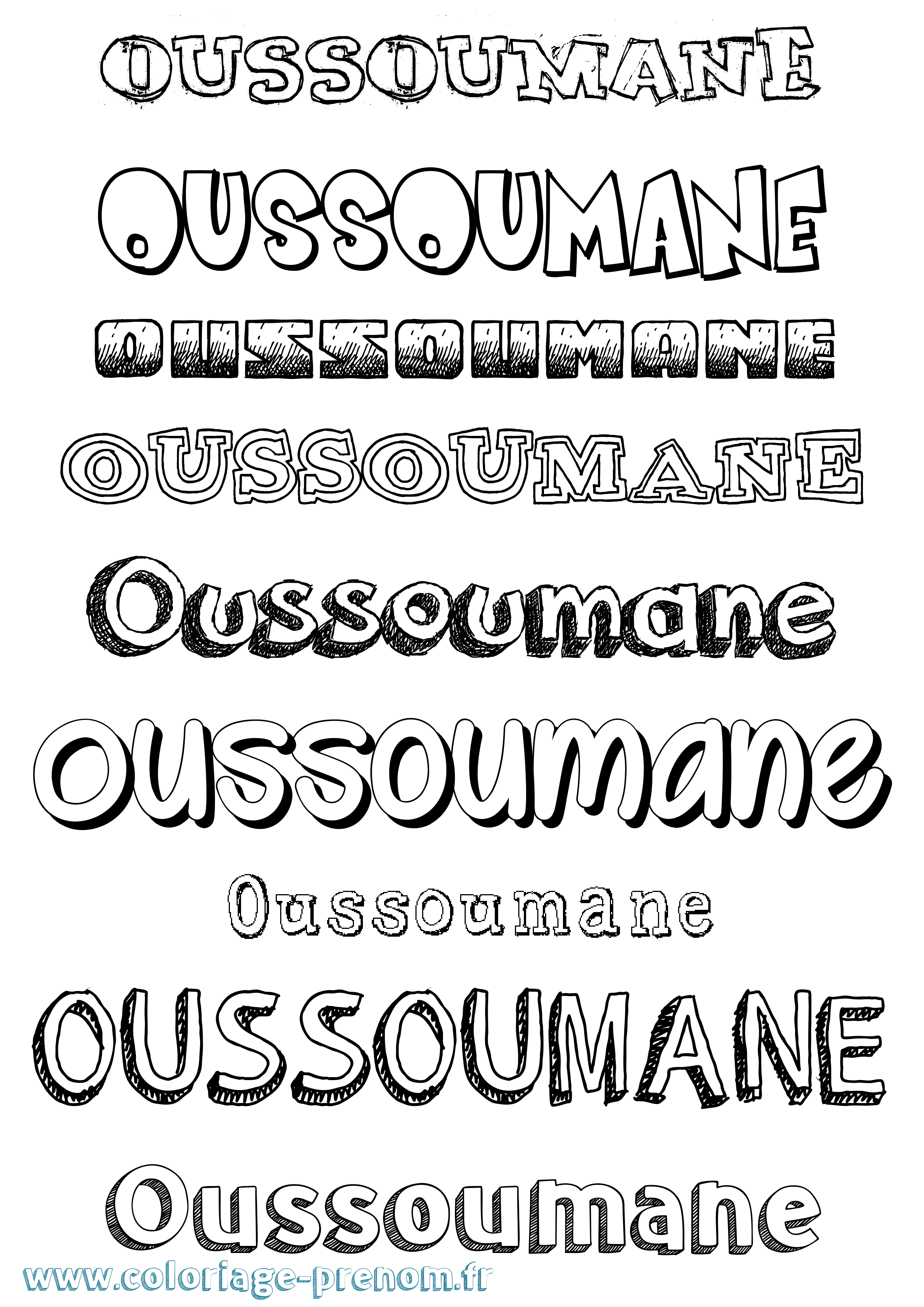 Coloriage Oussoumane Dessiné Coloriage prénom Oussoumane Dessiné