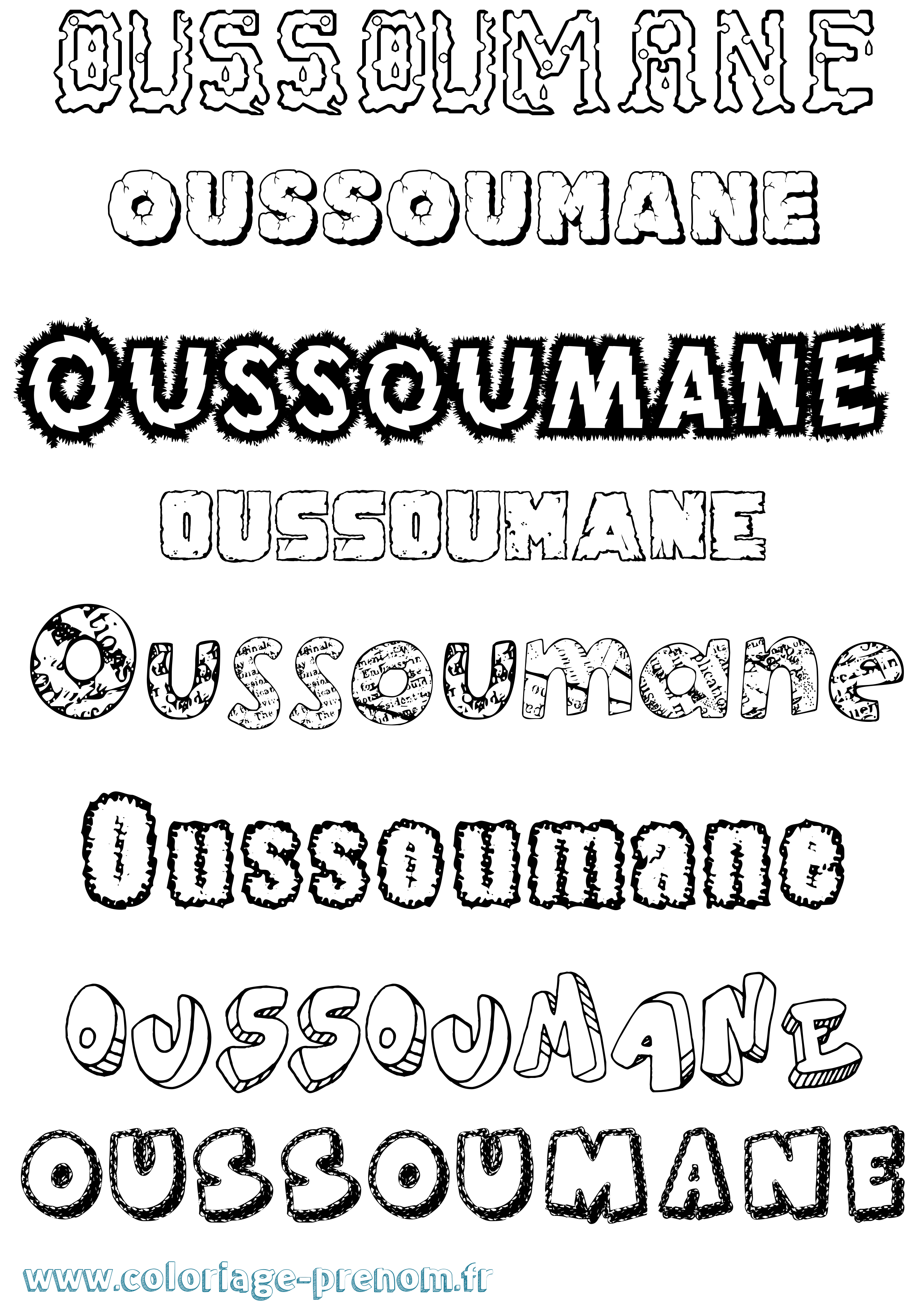 Coloriage Oussoumane Destructuré Coloriage prénom Oussoumane Destructuré