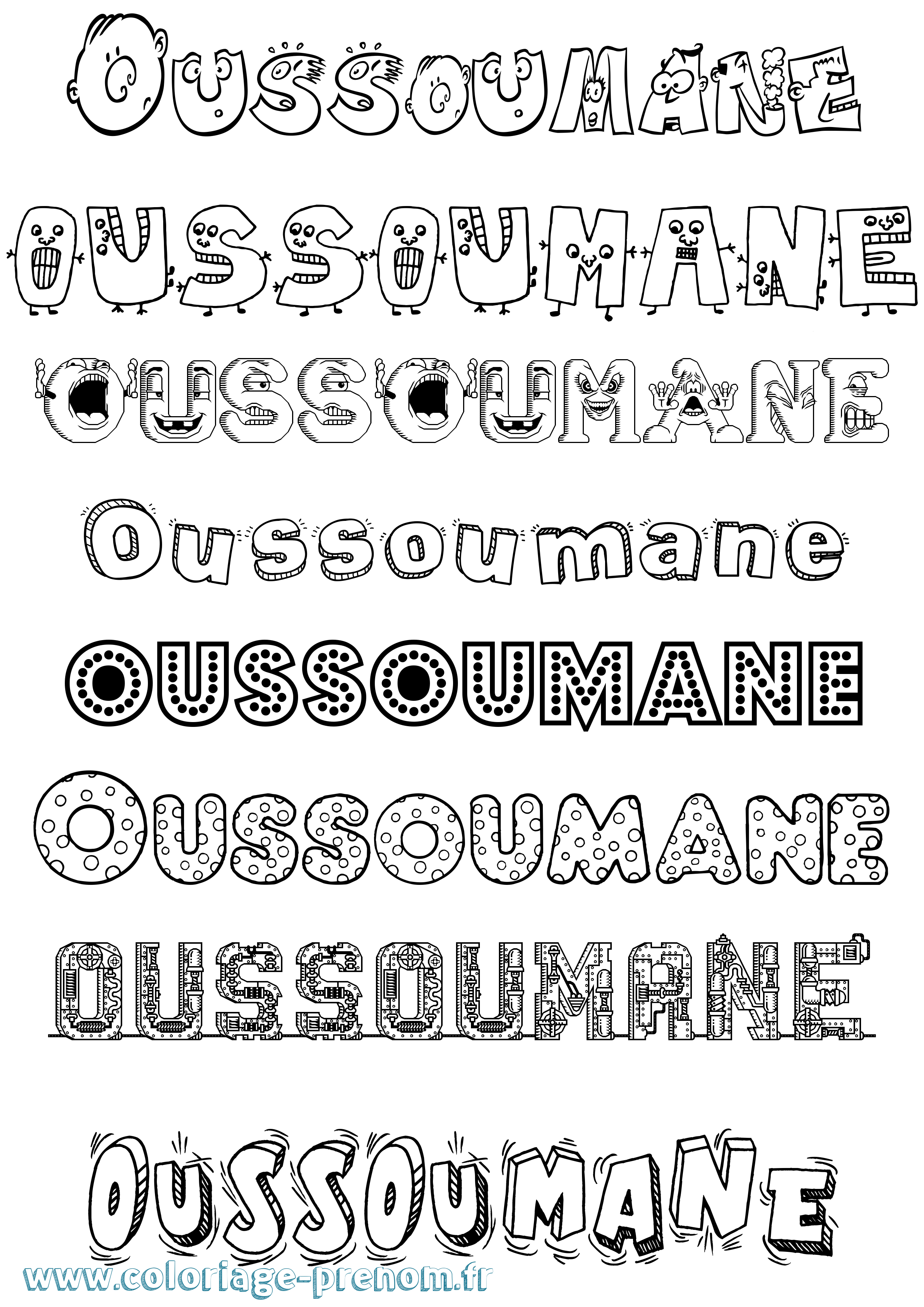 Coloriage Oussoumane Fun Coloriage prénom Oussoumane Fun