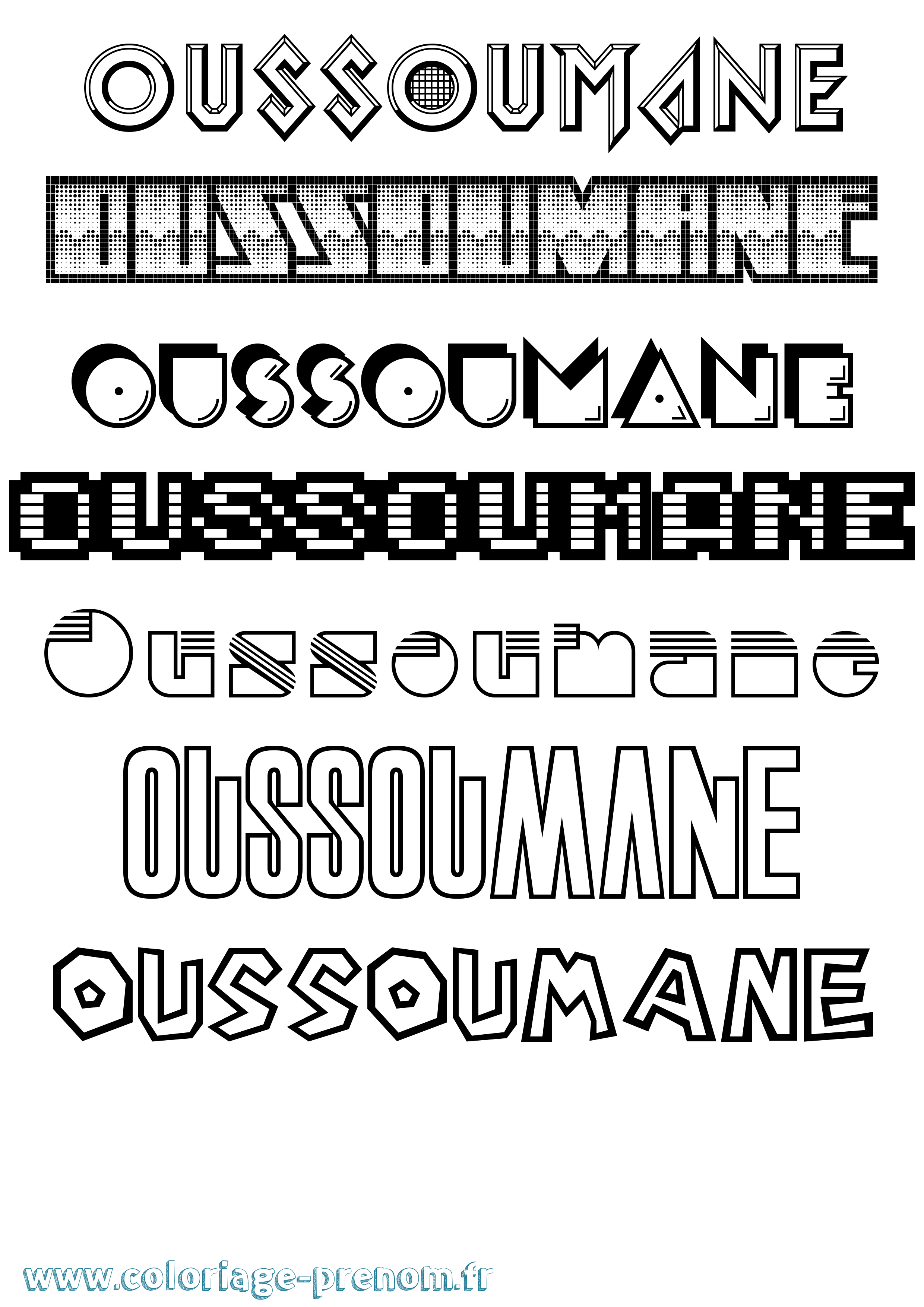 Coloriage Oussoumane Jeux Vidéos Coloriage prénom Oussoumane Jeux Vidéos