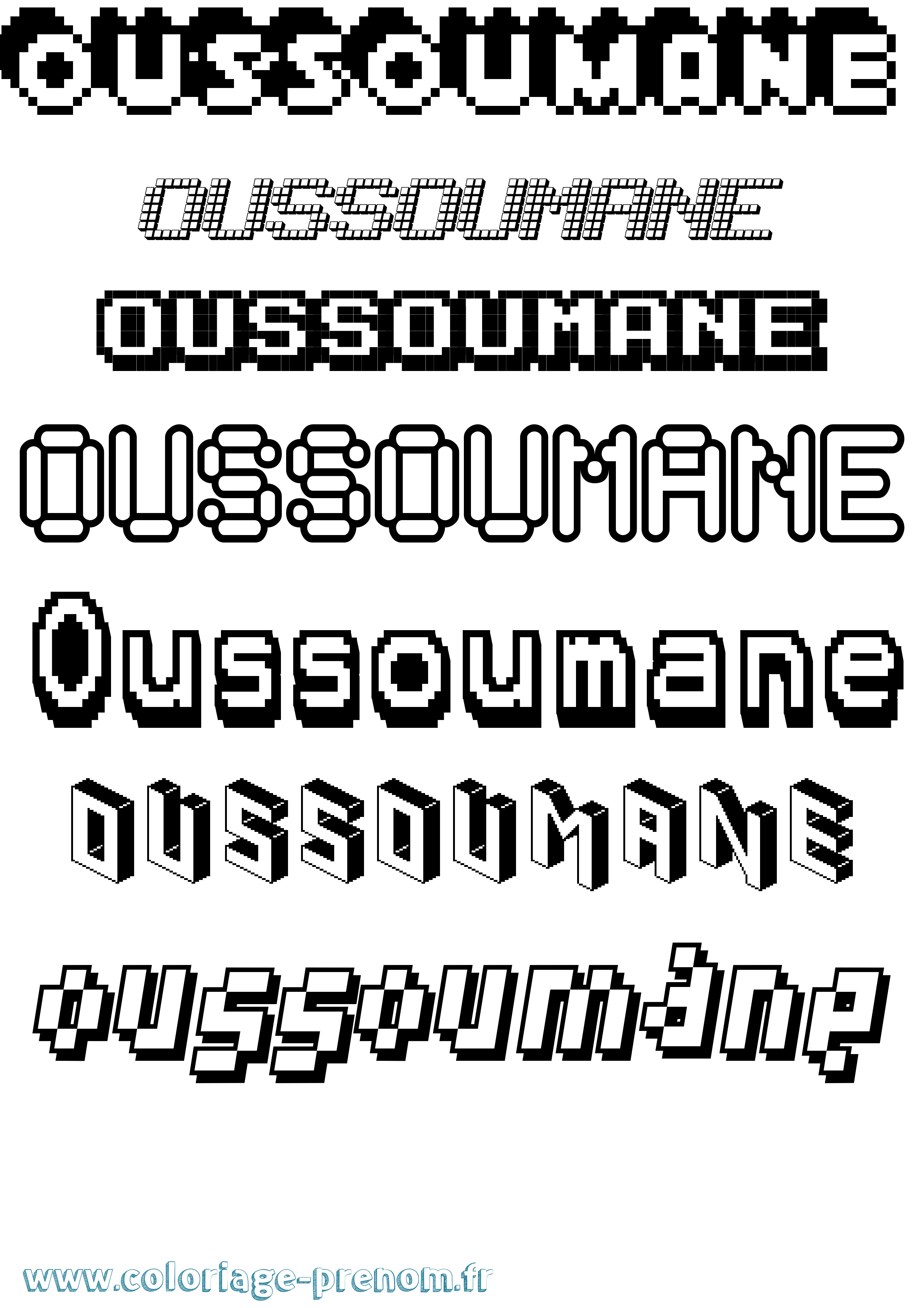Coloriage Oussoumane Pixel Coloriage prénom Oussoumane Pixel