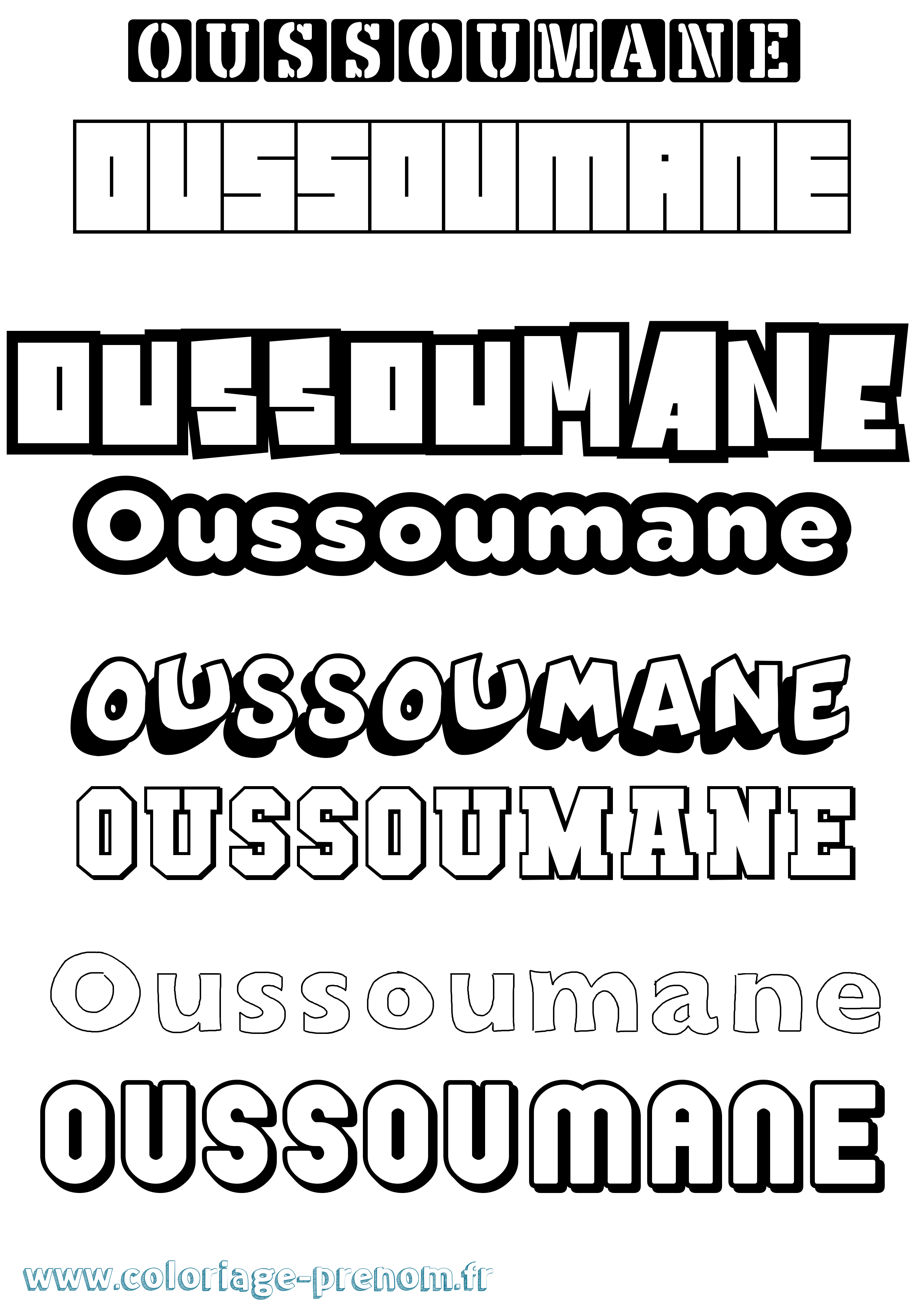 Coloriage Oussoumane Simple Coloriage prénom Oussoumane Simple