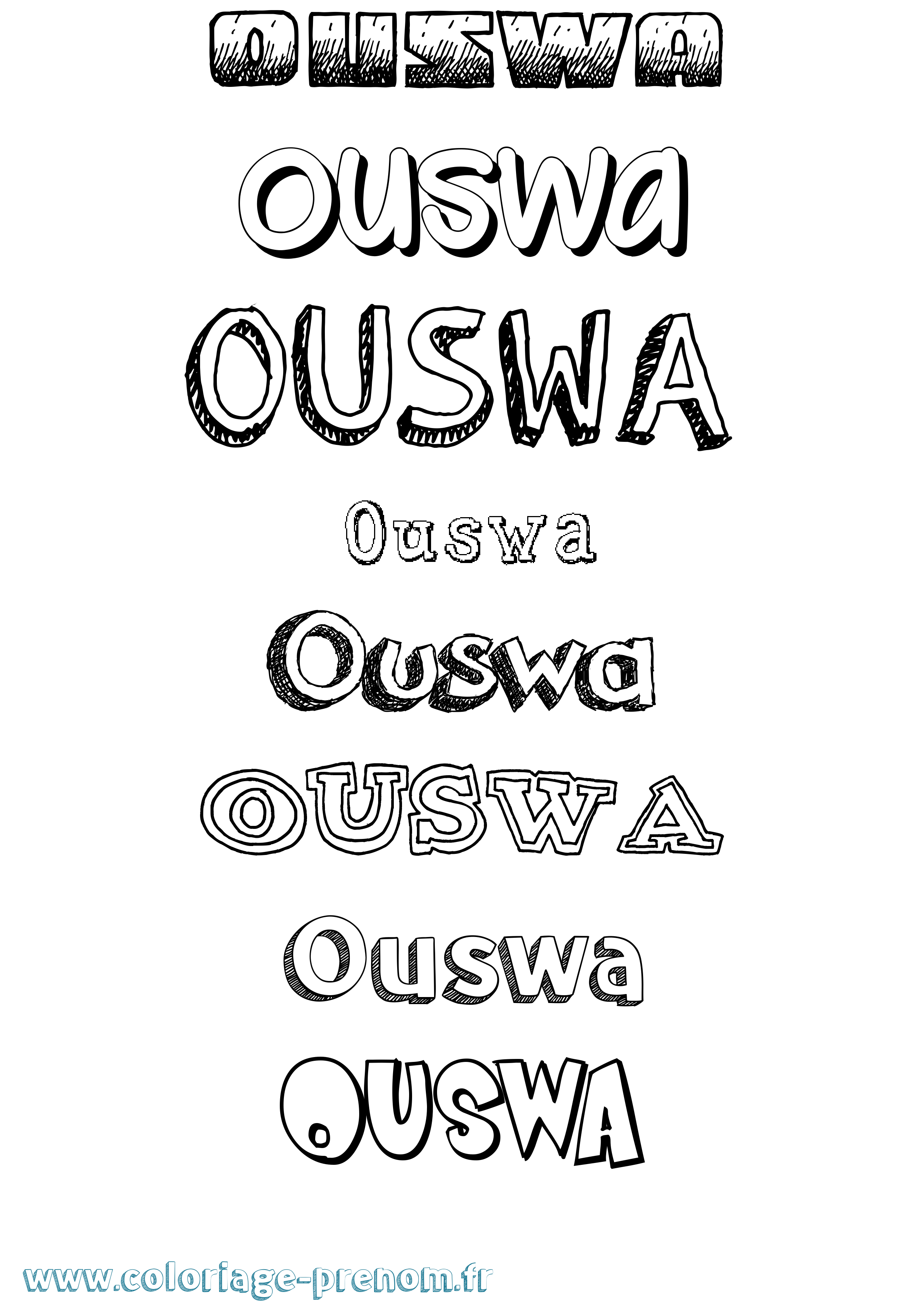 Coloriage Ouswa Dessiné Coloriage prénom Ouswa Dessiné