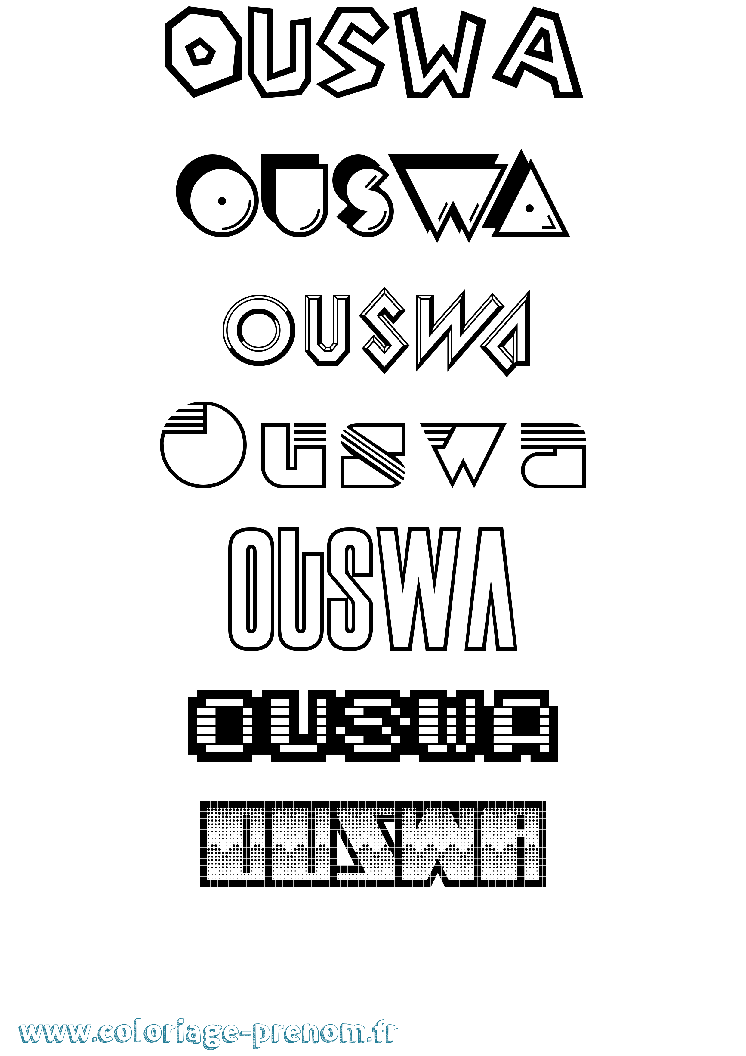 Coloriage Ouswa Jeux Vidéos Coloriage prénom Ouswa Jeux Vidéos