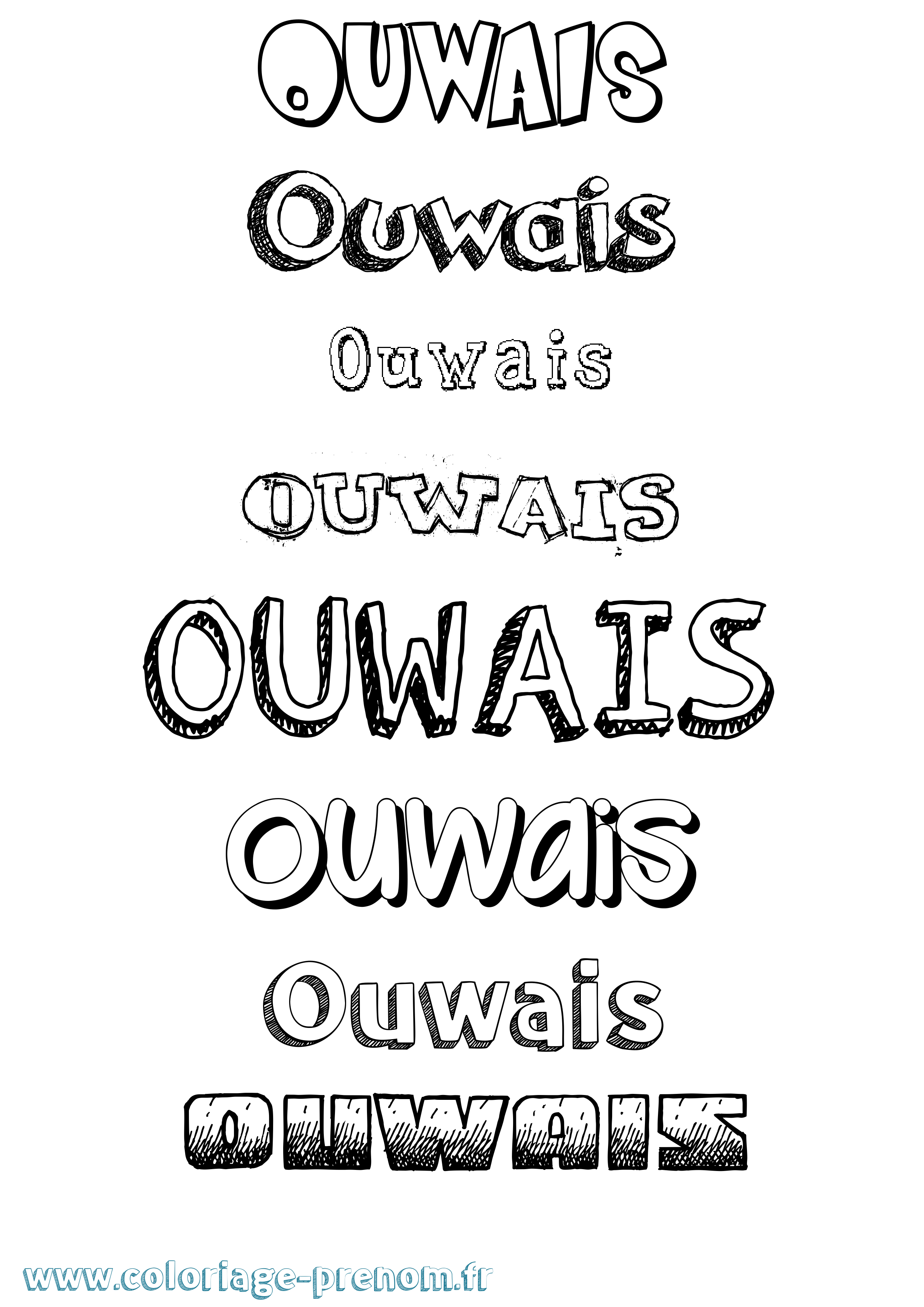 Coloriage Ouwais Dessiné Coloriage prénom Ouwais Dessiné