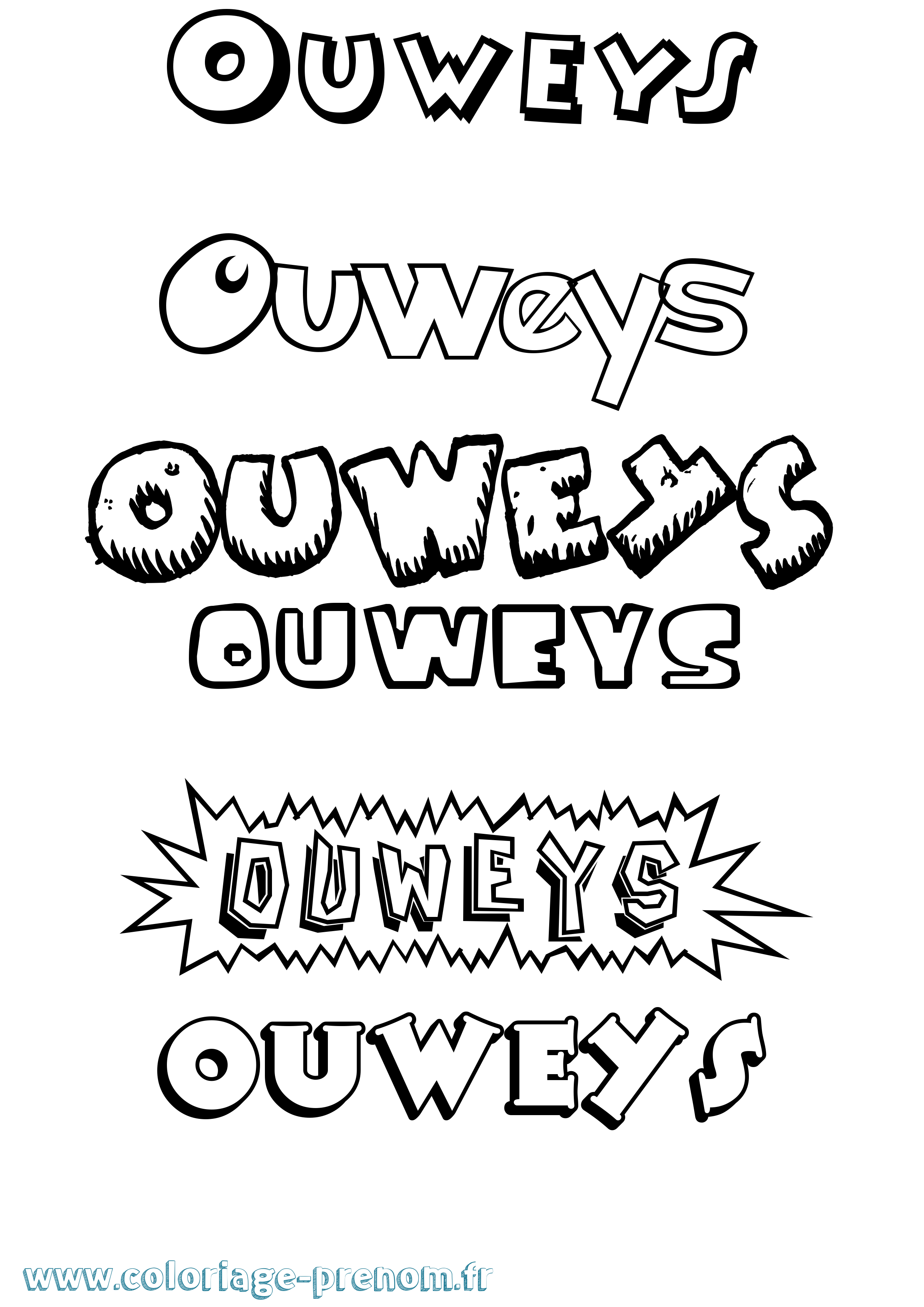 Coloriage Ouweys Dessin Animé Coloriage prénom Ouweys Dessin Animé