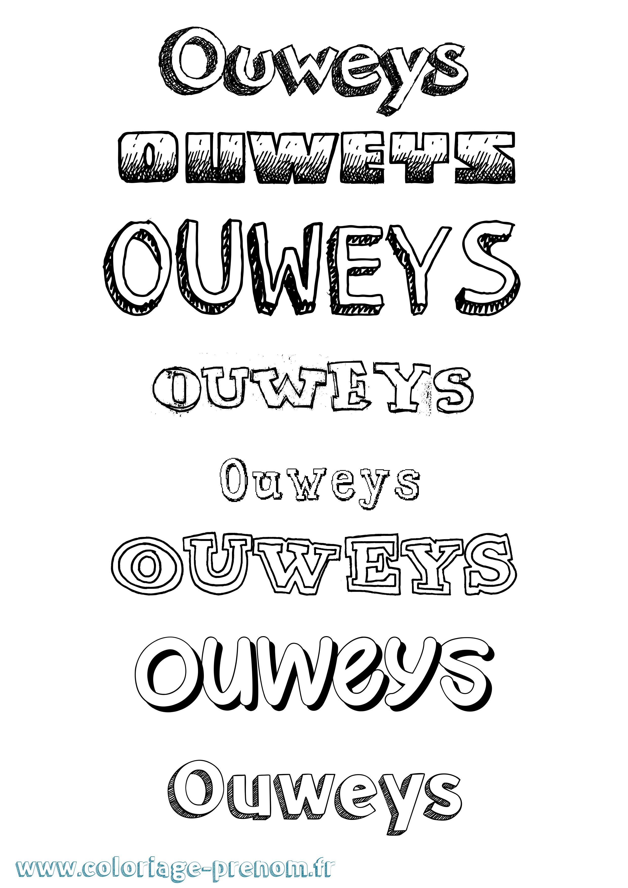 Coloriage Ouweys Dessiné Coloriage prénom Ouweys Dessiné