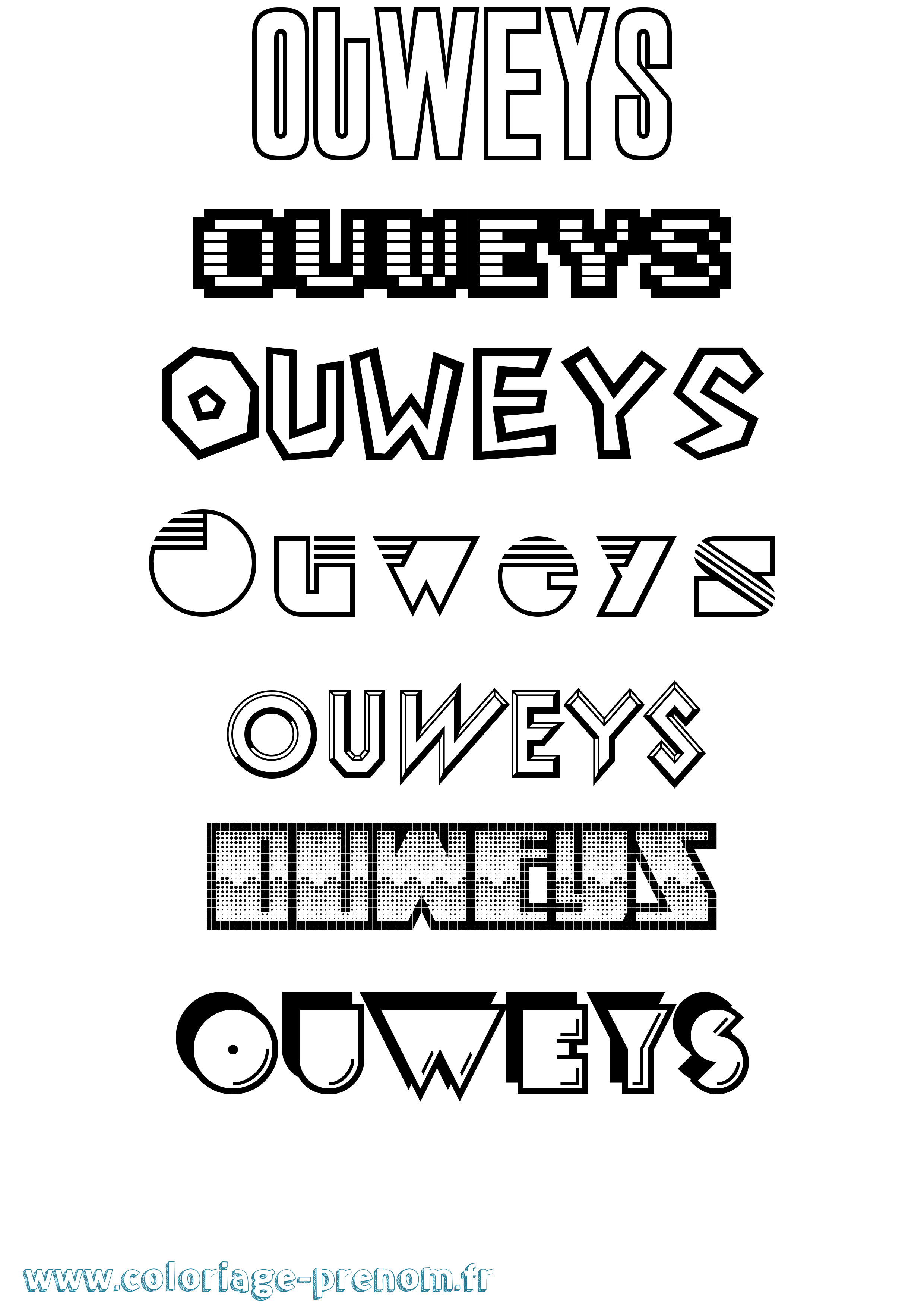Coloriage Ouweys Jeux Vidéos Coloriage prénom Ouweys Jeux Vidéos