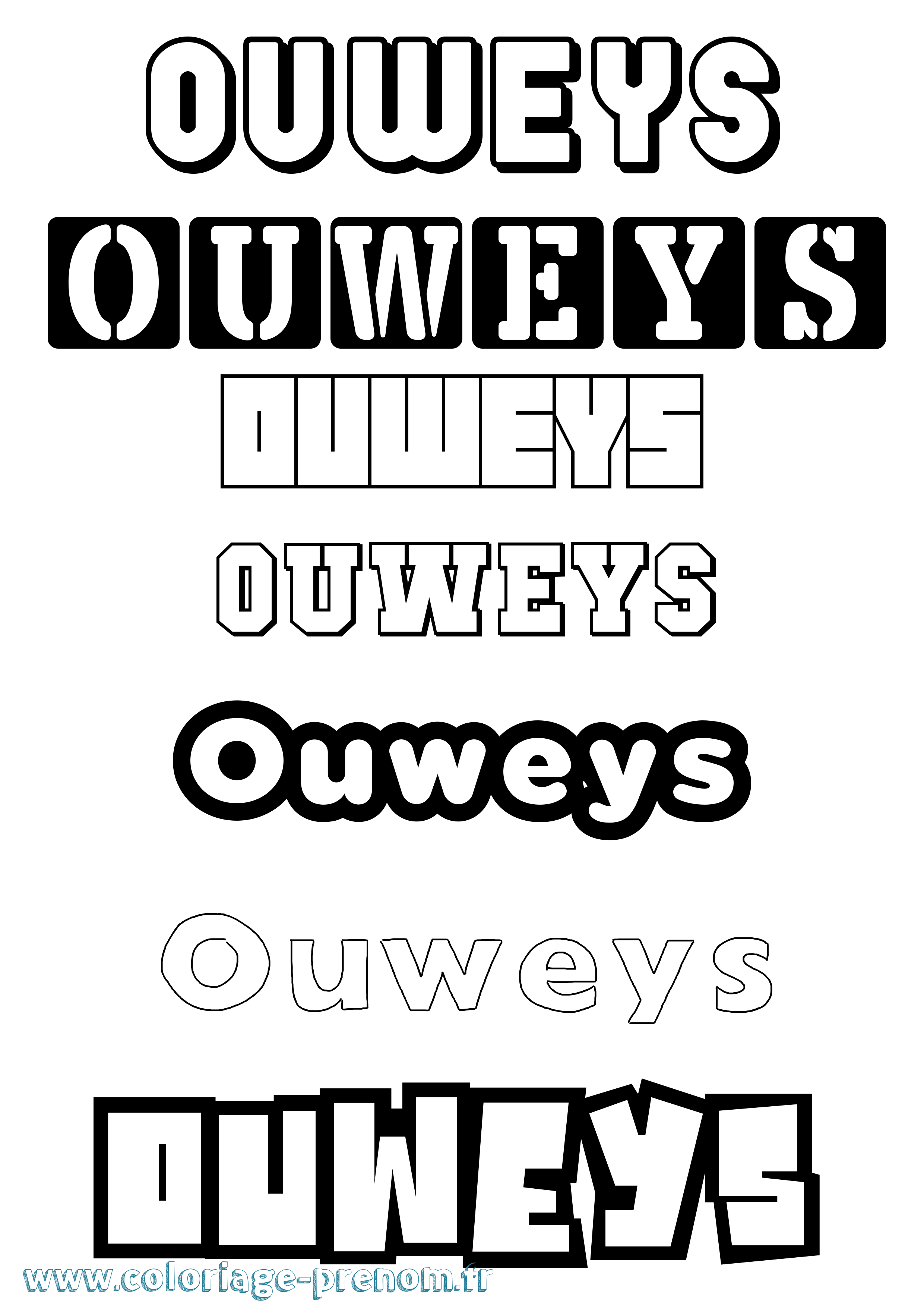 Coloriage Ouweys Simple Coloriage prénom Ouweys Simple