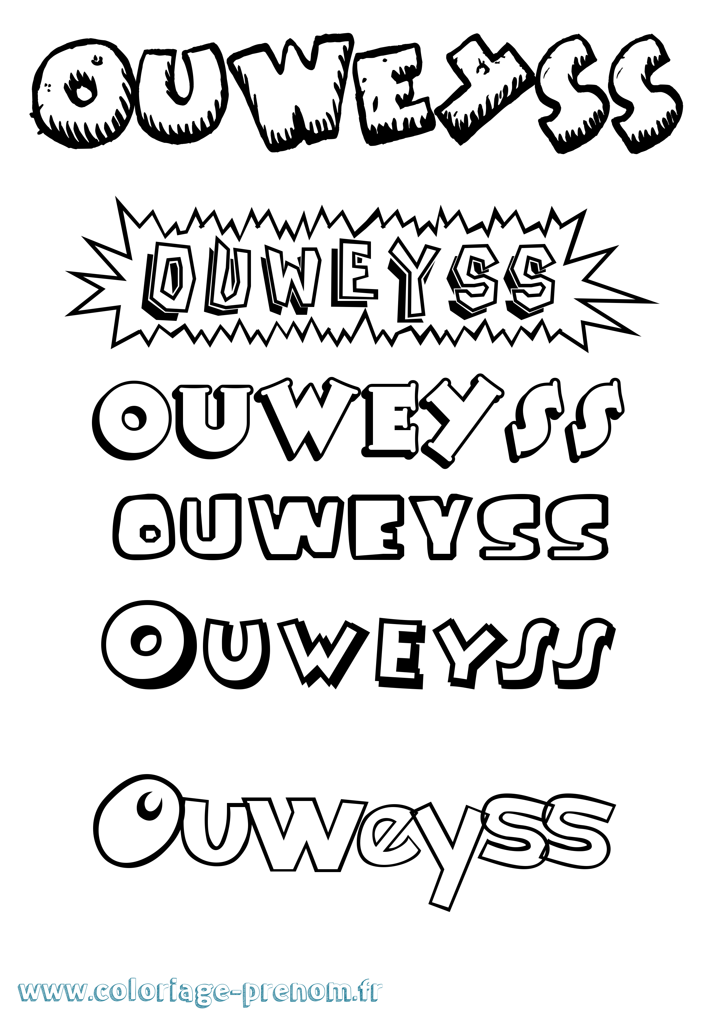 Coloriage Ouweyss Dessin Animé Coloriage prénom Ouweyss Dessin Animé