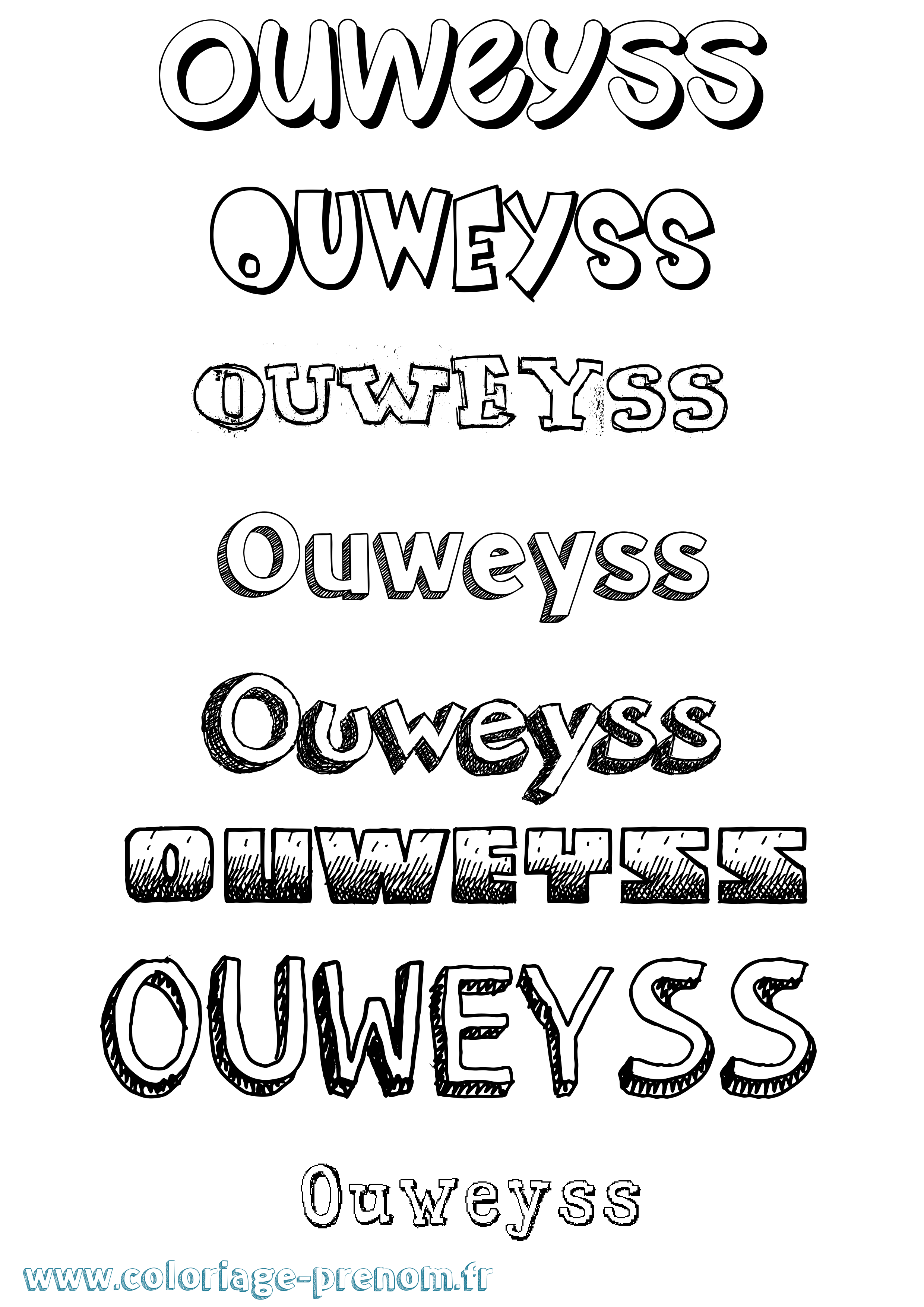 Coloriage Ouweyss Dessiné Coloriage prénom Ouweyss Dessiné
