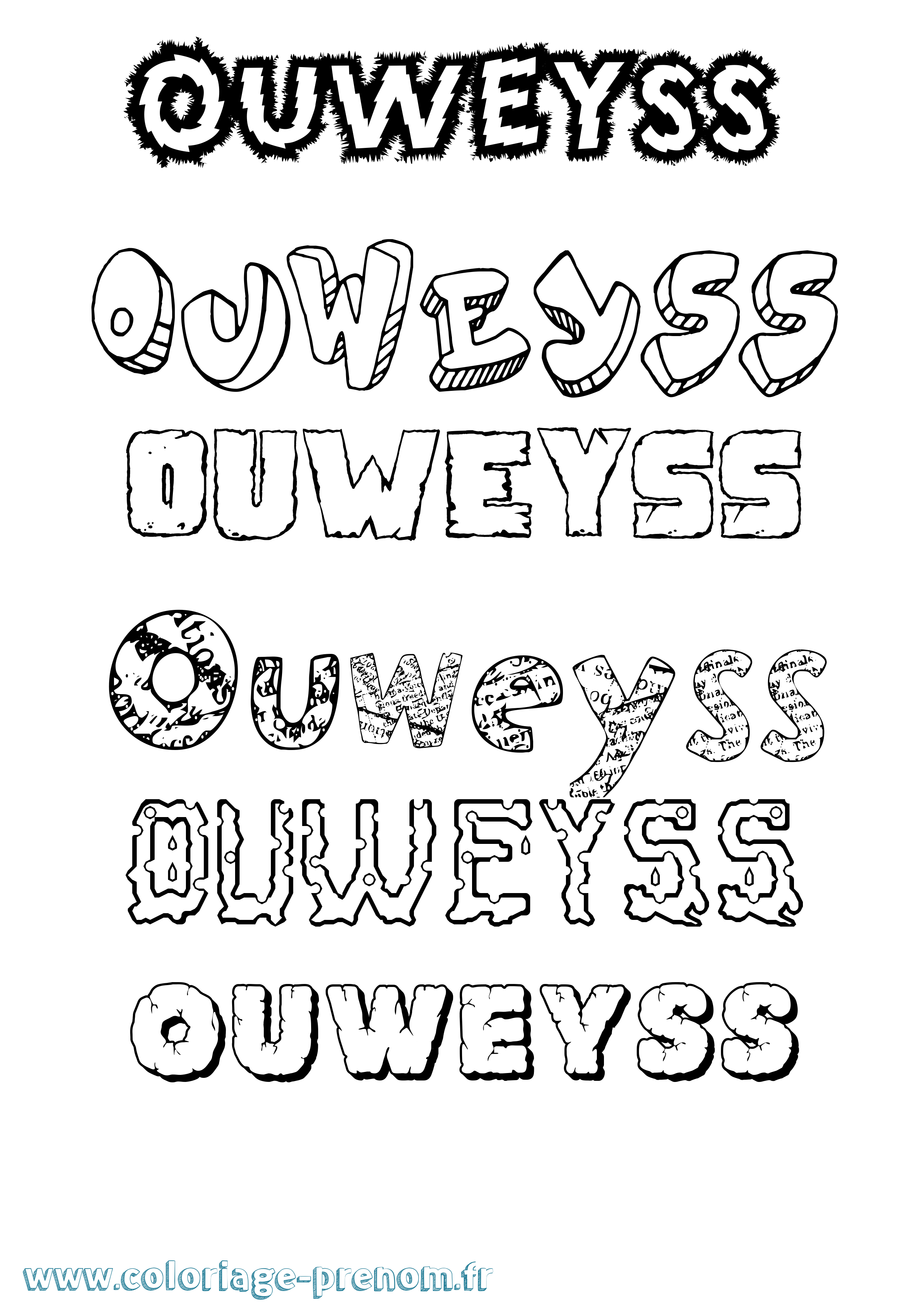 Coloriage Ouweyss Destructuré Coloriage prénom Ouweyss Destructuré