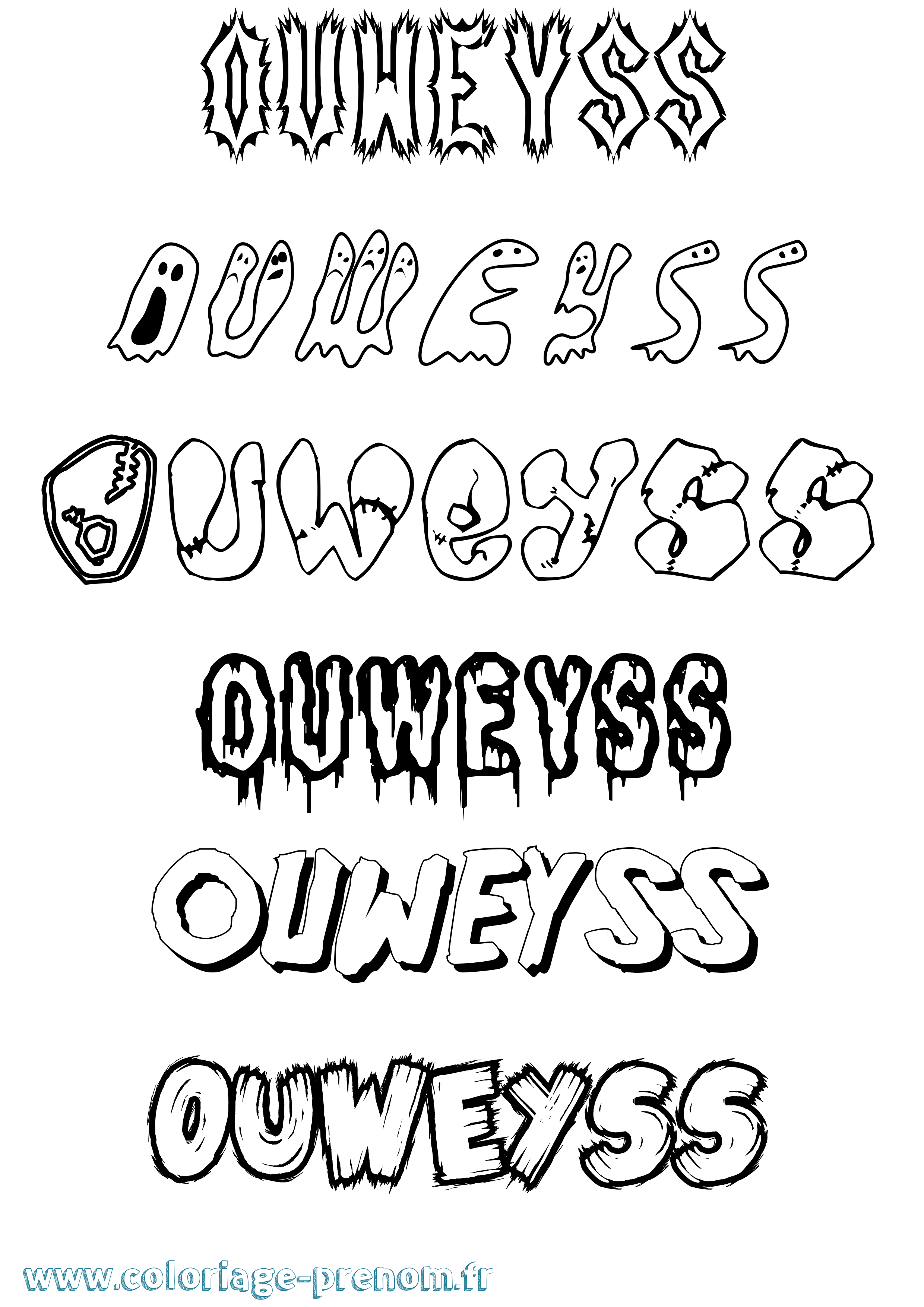 Coloriage Ouweyss Frisson Coloriage prénom Ouweyss Frisson