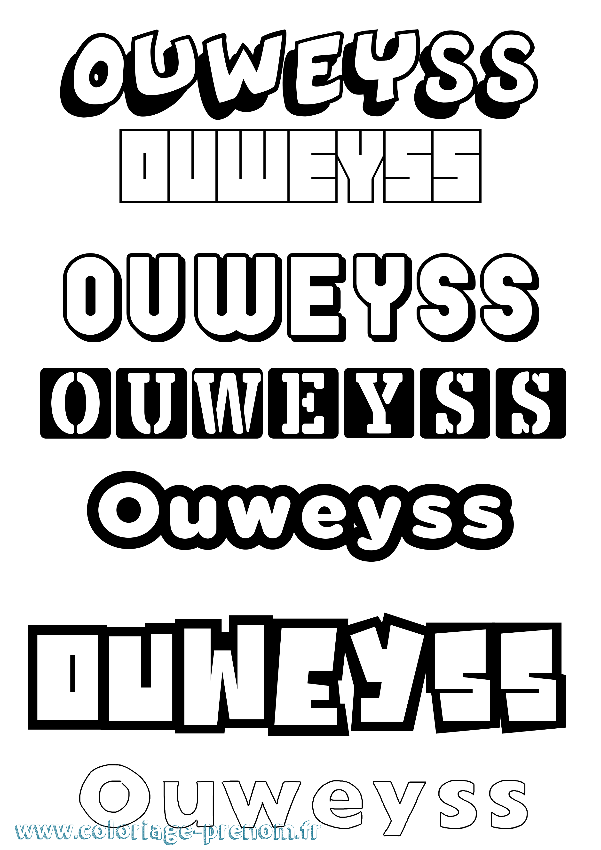 Coloriage Ouweyss Simple Coloriage prénom Ouweyss Simple